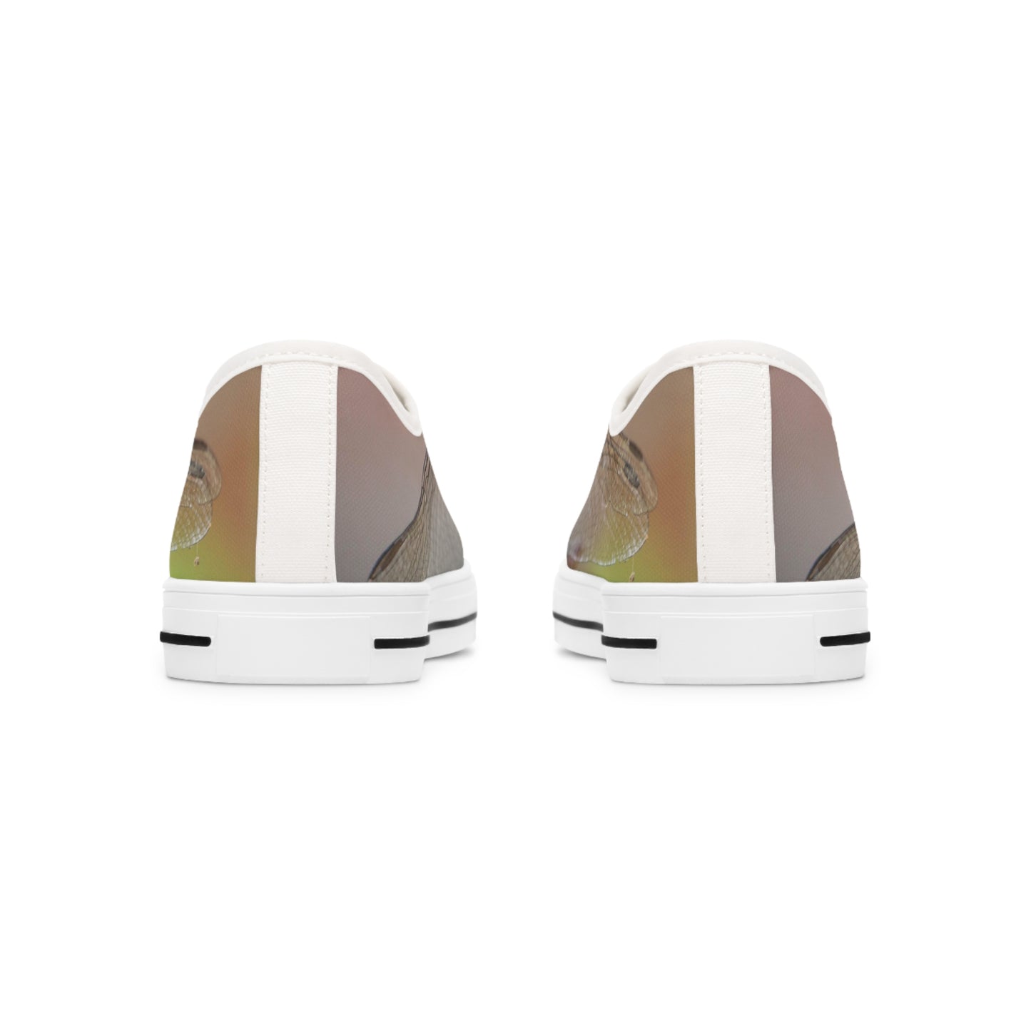 Women's Low Top Sneakers, Dragonfly, peach, green