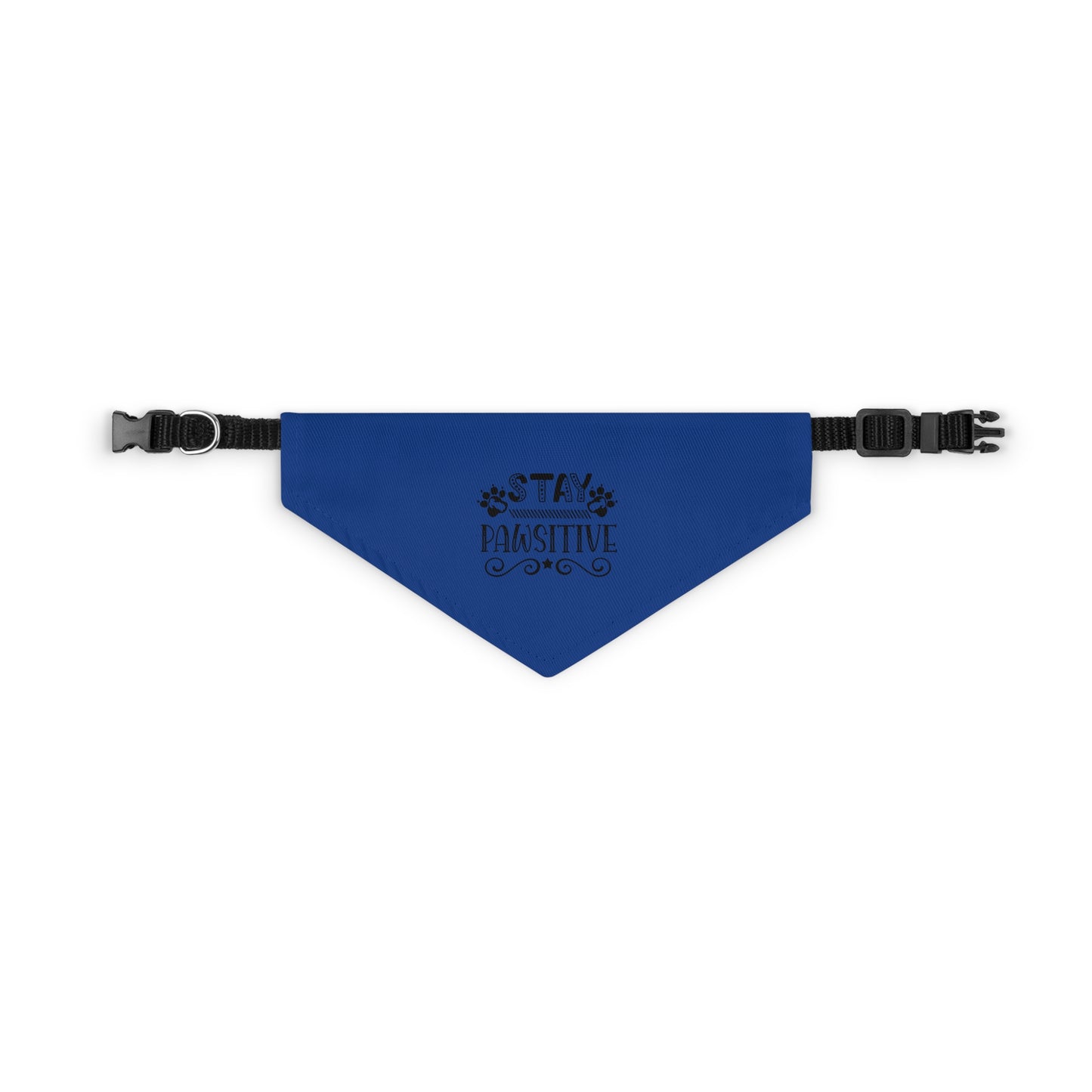 Pet Bandana Collar, Stay Pawsitive, Dark Blue