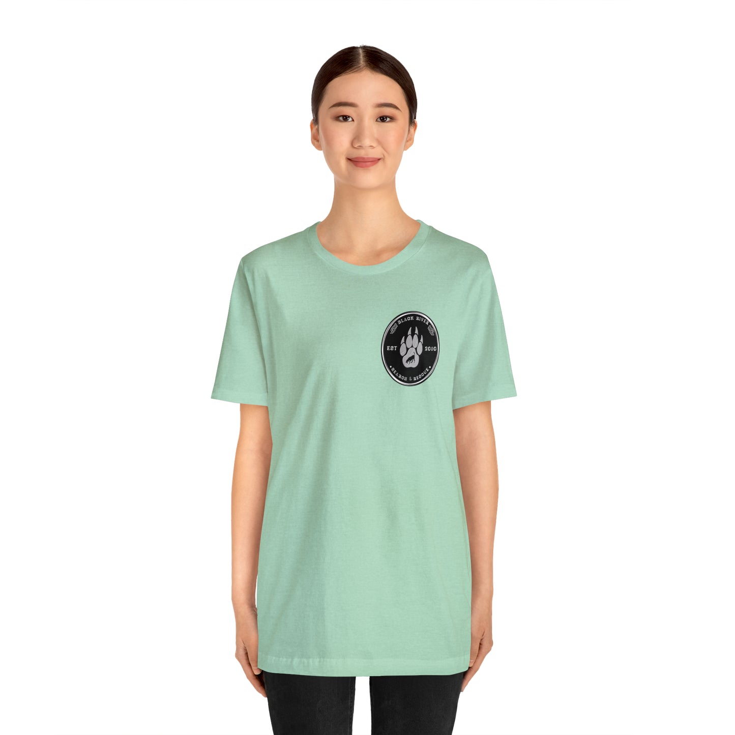 Black River Search & Rescue Logo Black Unisex Jersey Short Sleeve Tee