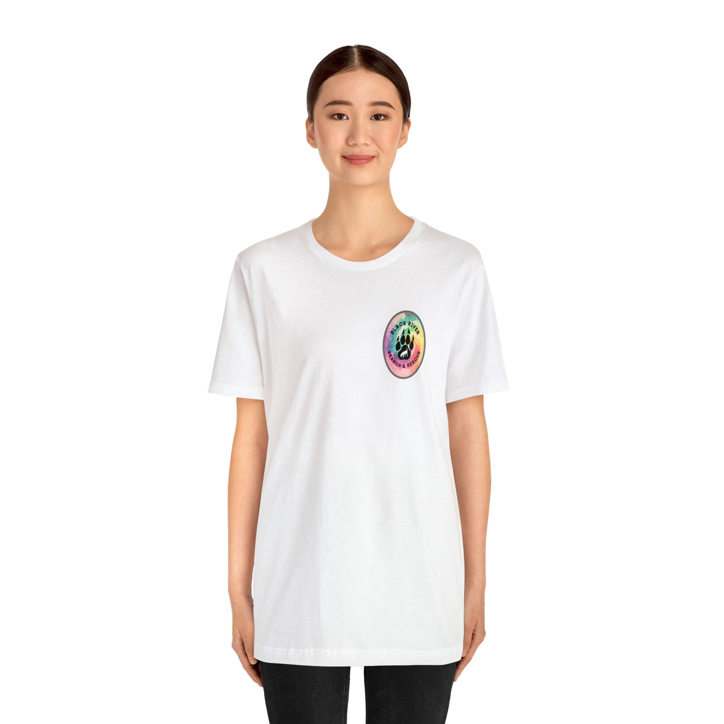 Tie Dye Black River Search & Rescue Logo Unisex Jersey Short Sleeve Tee