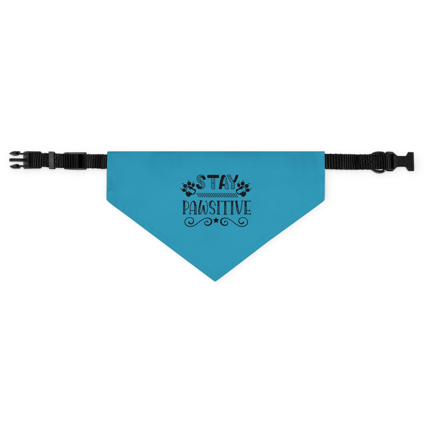 Pet Bandana Collar Stay Pawsitive, Turquoise