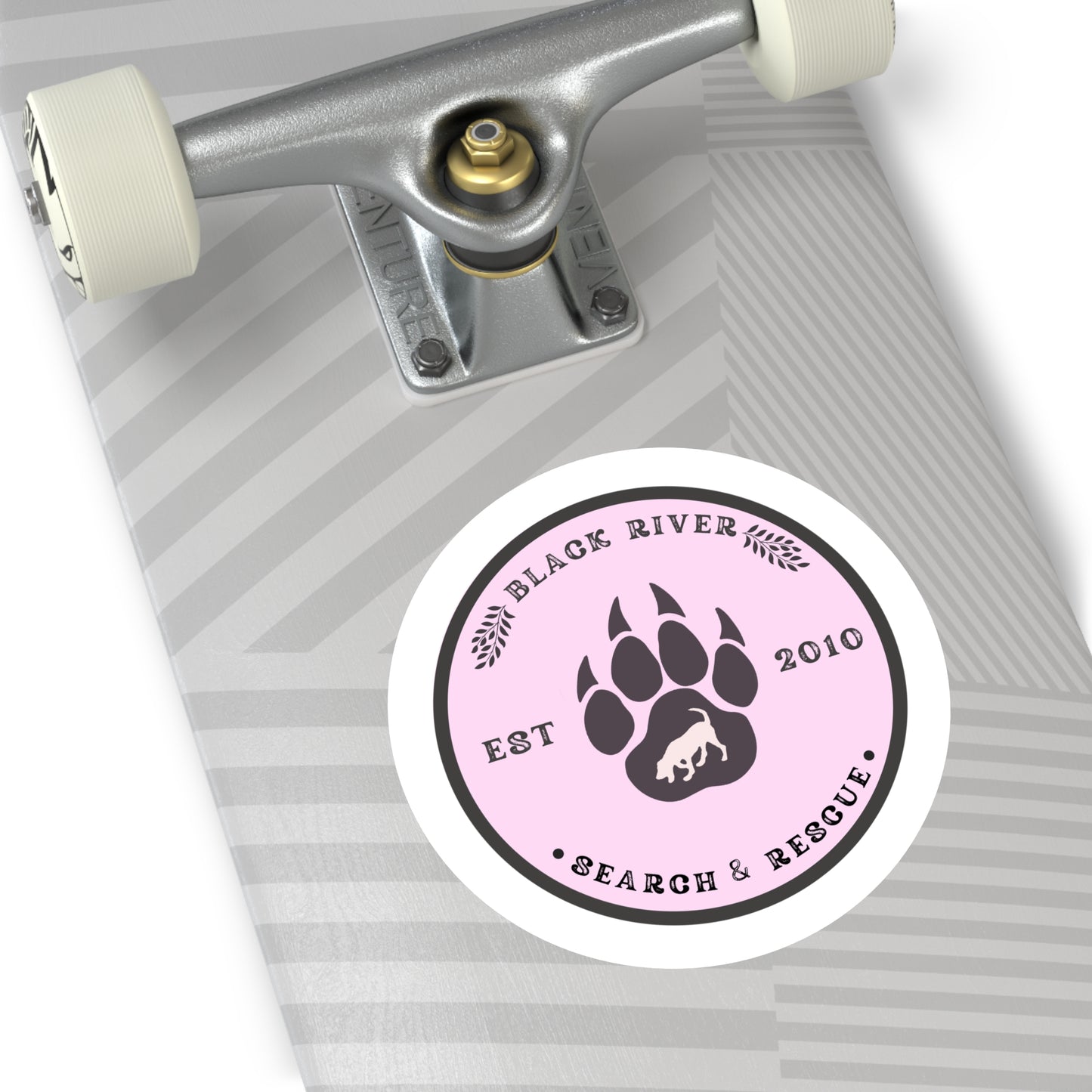 BRSAR Logo Round Stickers, Indoor\Outdoor, Multiple sizes, Light Pink