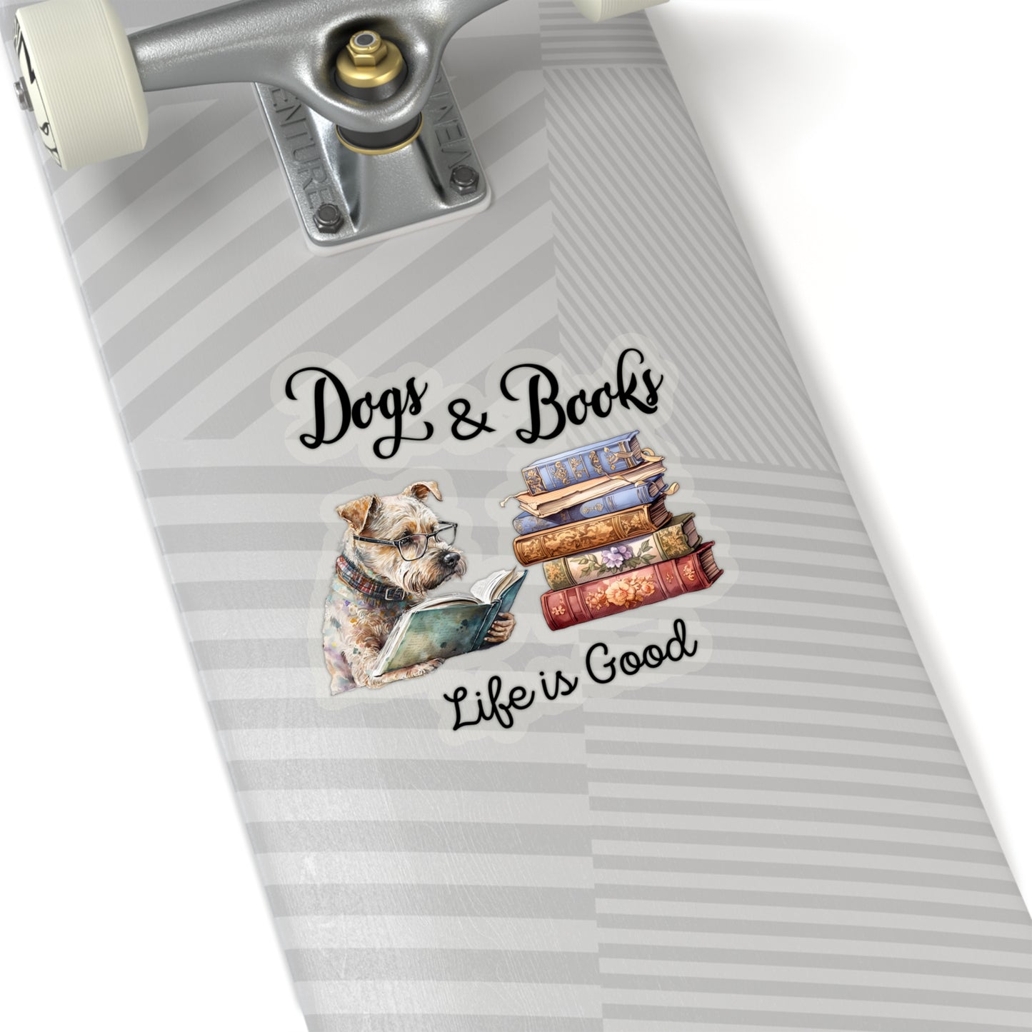 Dogs and Books Kiss-Cut Stickers Terrier Mix
