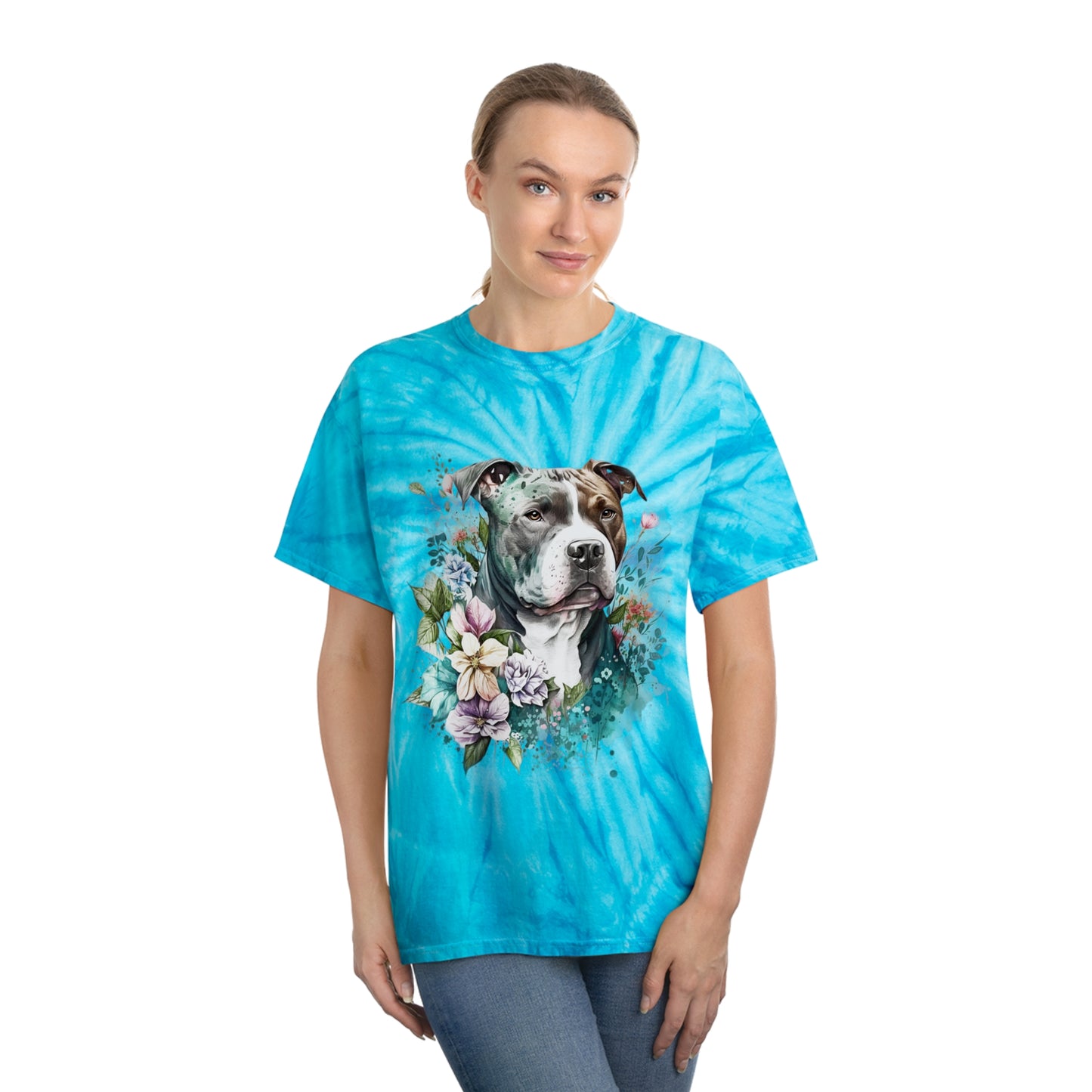 Pitbull pawprint Love Tie-Dye Tee, Cyclone