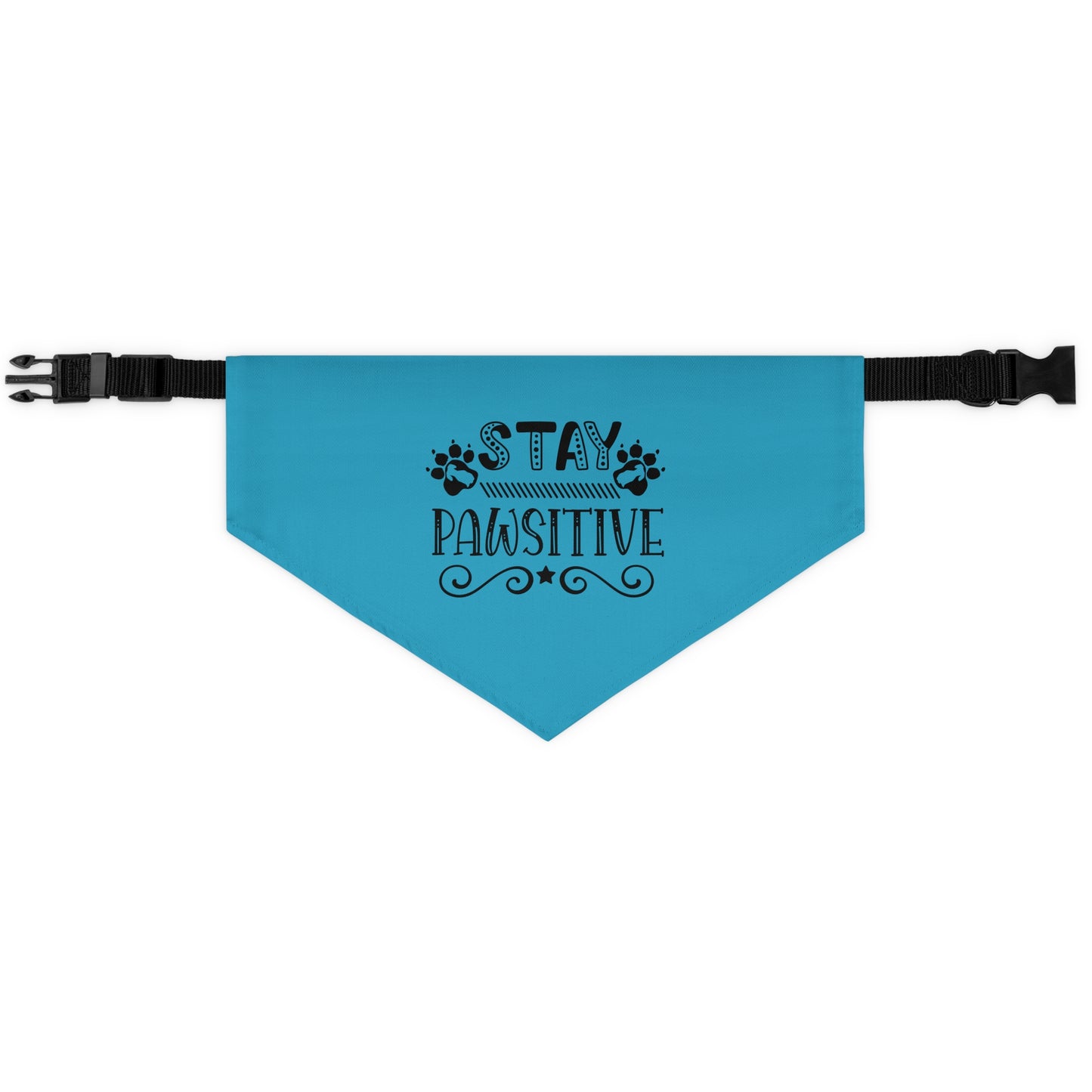 Pet Bandana Collar Stay Pawsitive, Turquoise