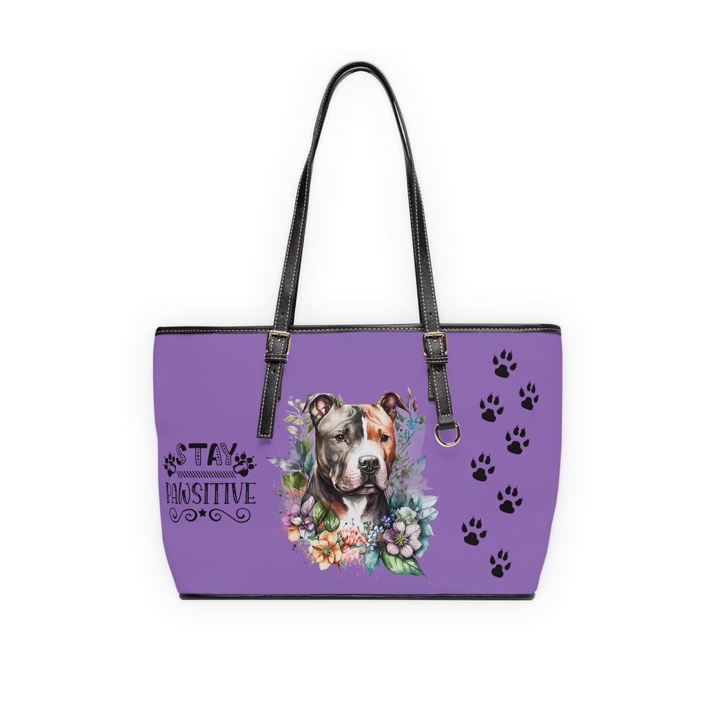 Light Purple Pitbull Leather Shoulder Bag You had me at Woof Stay Pawsitive