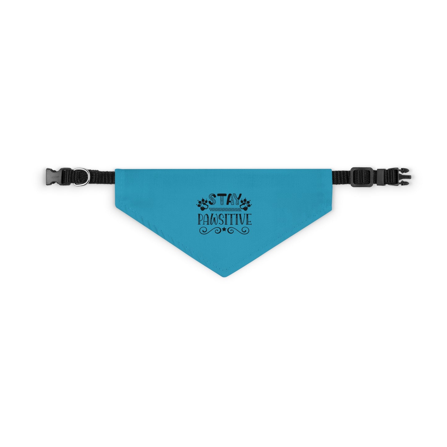 Pet Bandana Collar Stay Pawsitive, Turquoise