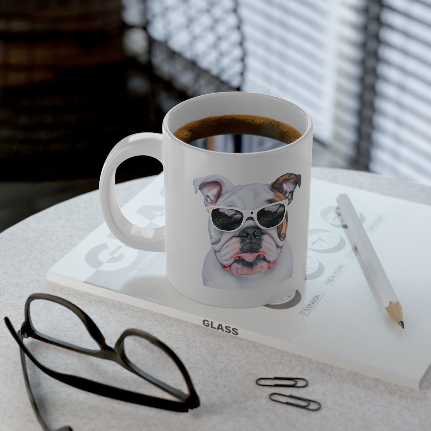 Jumbo Mug, 20oz, Bulldog with sunglasses