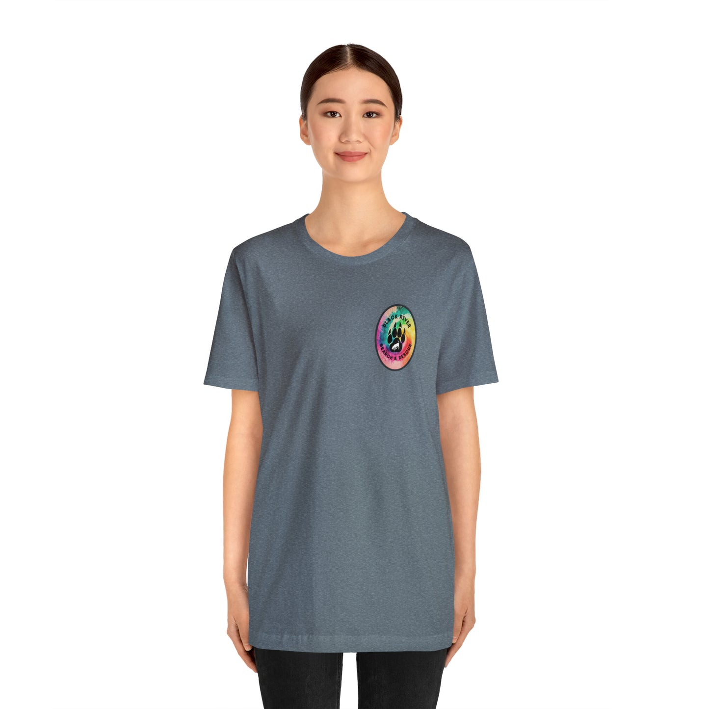 Tie Dye Black River Search & Rescue Logo Unisex Jersey Short Sleeve Tee