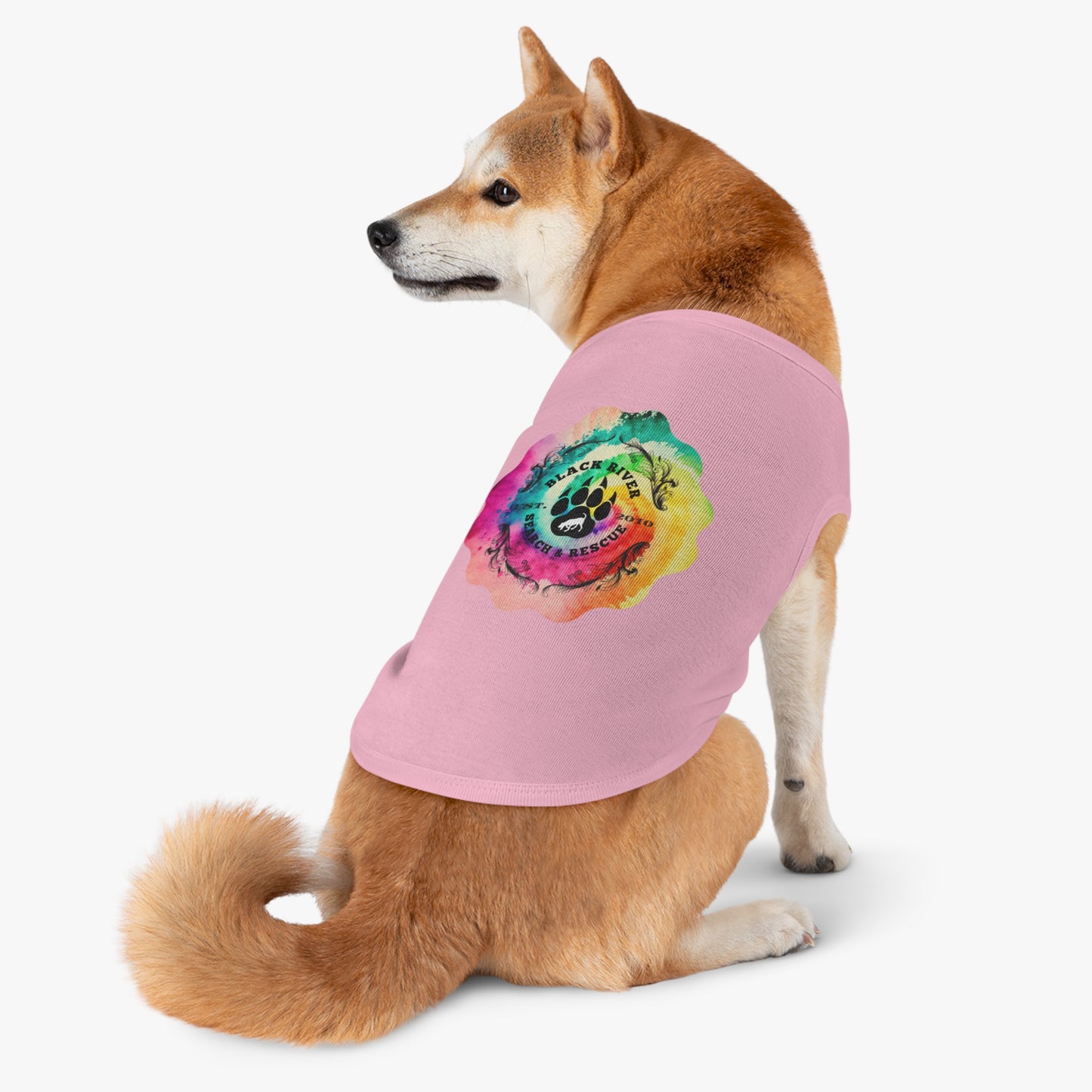 Tie Dye Black River Search & Rescue Pet Tank Top