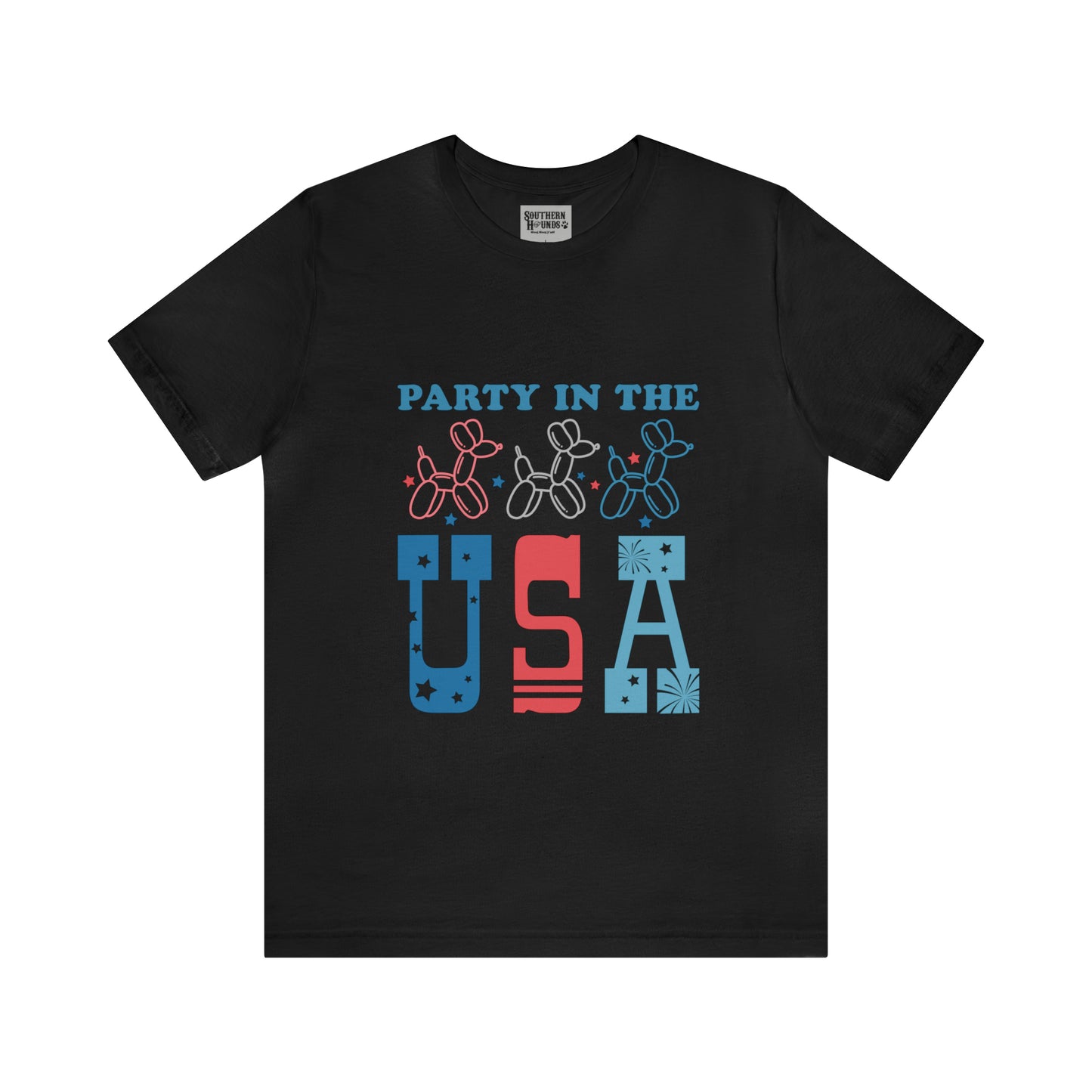 4th of July Party in the USA Unisex Jersey Short Sleeve Tee Patriotic American Flag Retro