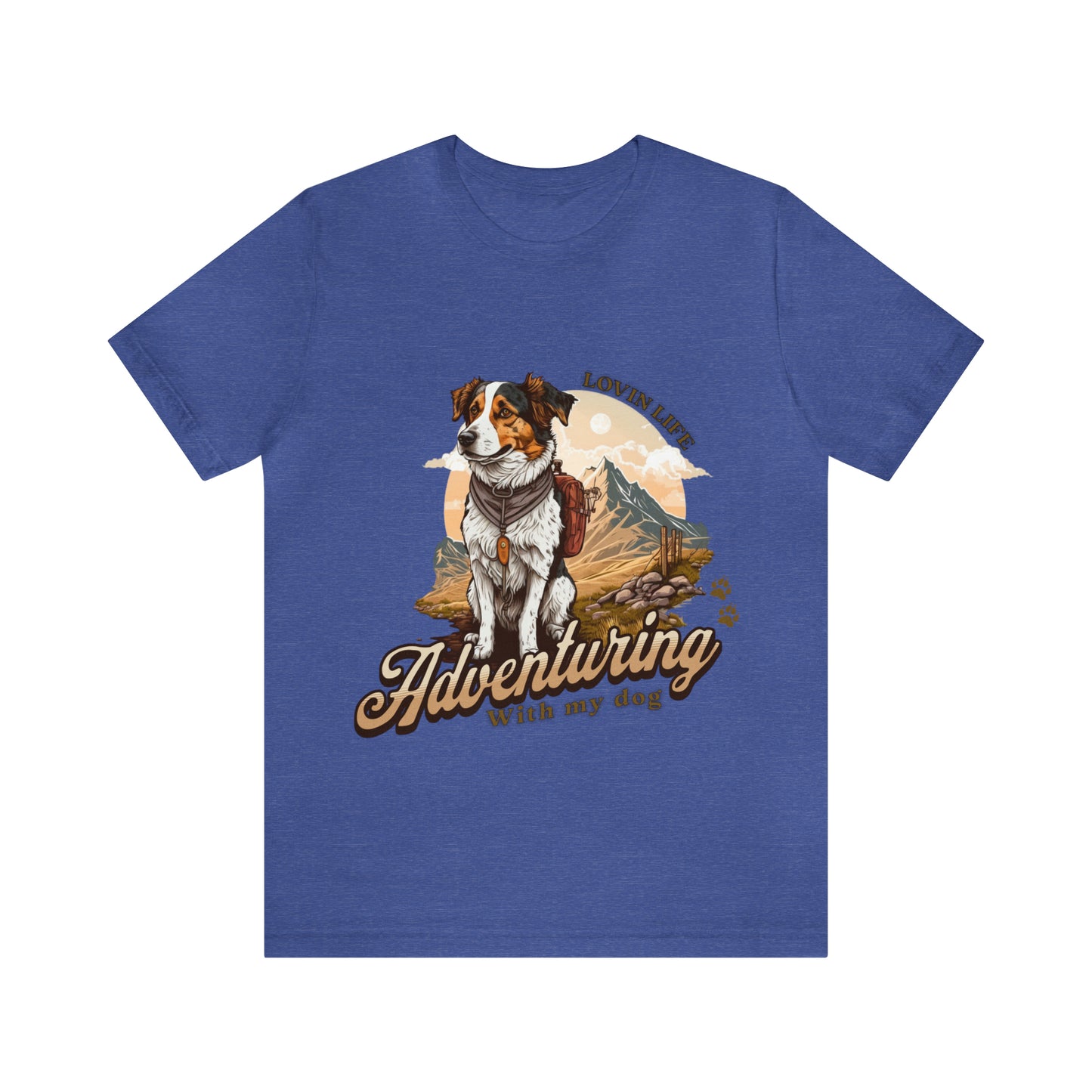 Adventuring with my Dog Short Sleeve Tee, Vintage Outdoor theme