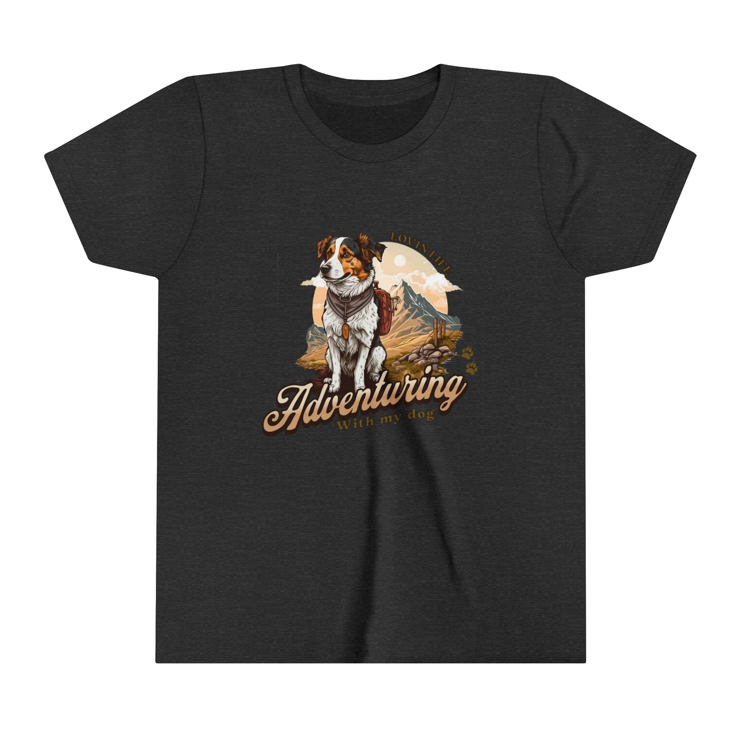 Outdoor Dog Youth Short Sleeve , Adventuring with my dog