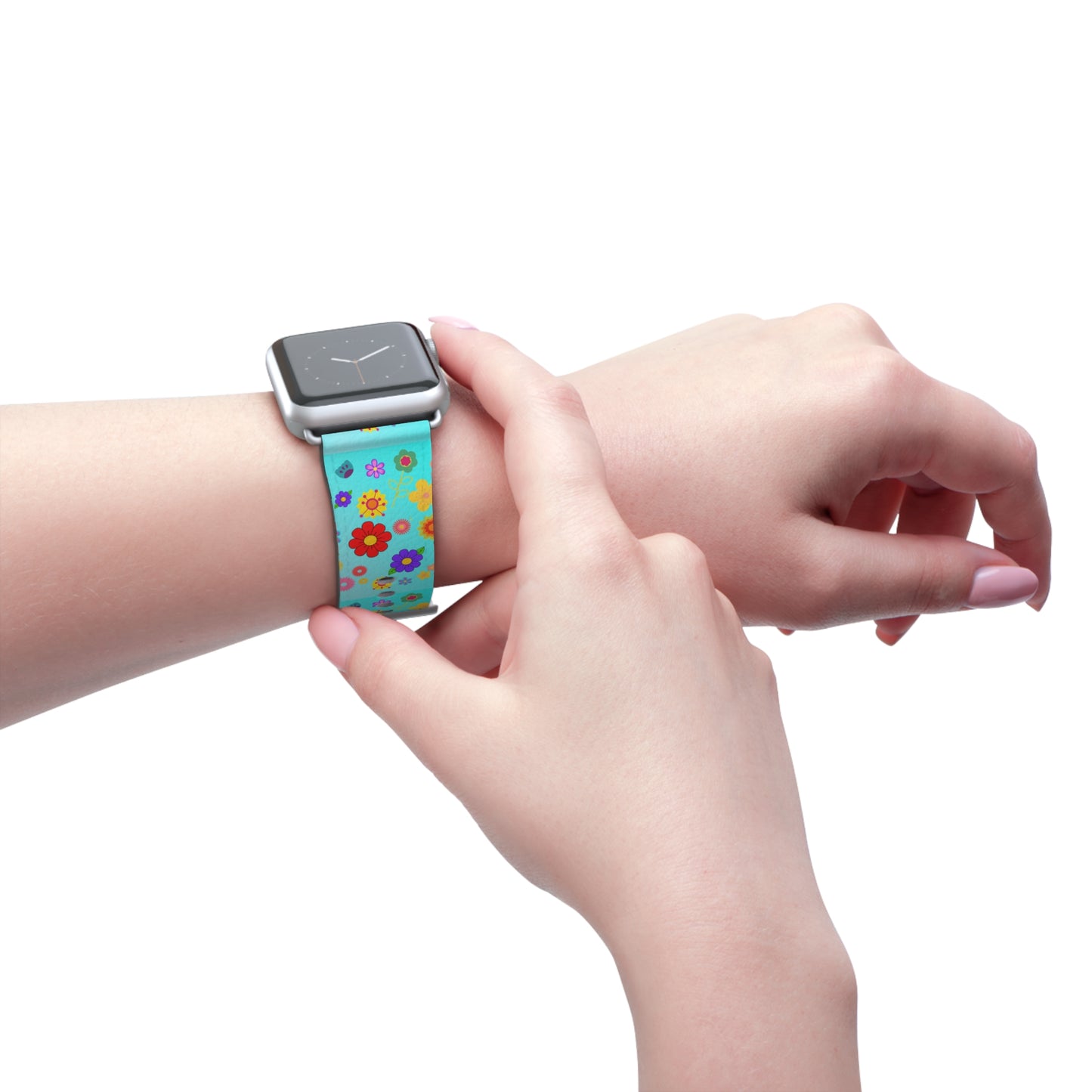 Retro Floral Turquoise Apple Watch Band