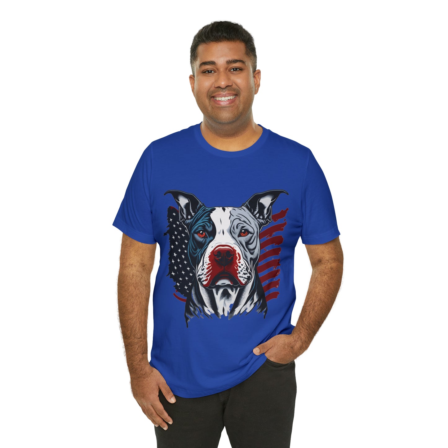 Pit bull 4th of July Unisex Jersey Short Sleeve Tee Patriotic