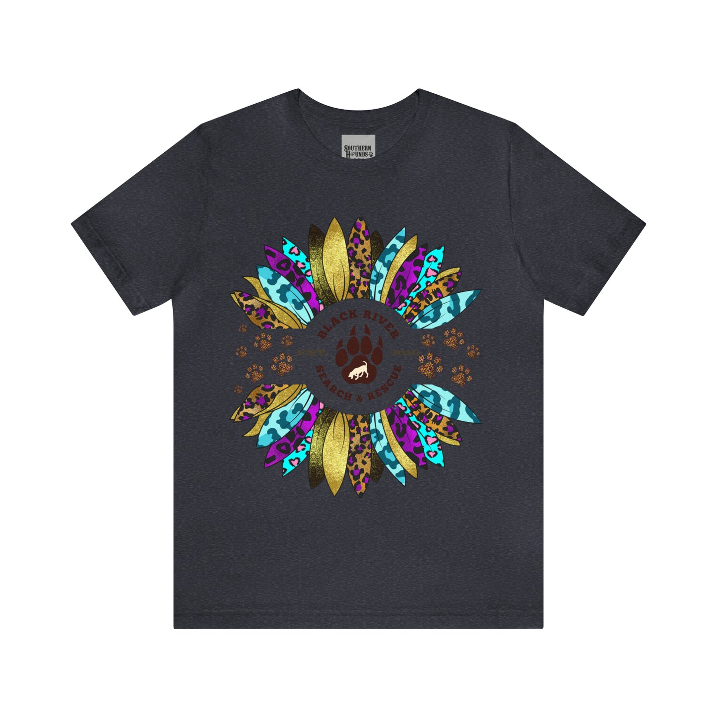 Black River Search & Rescue Logo Multicolor Sunflower Unisex Jersey Short Sleeve Tee