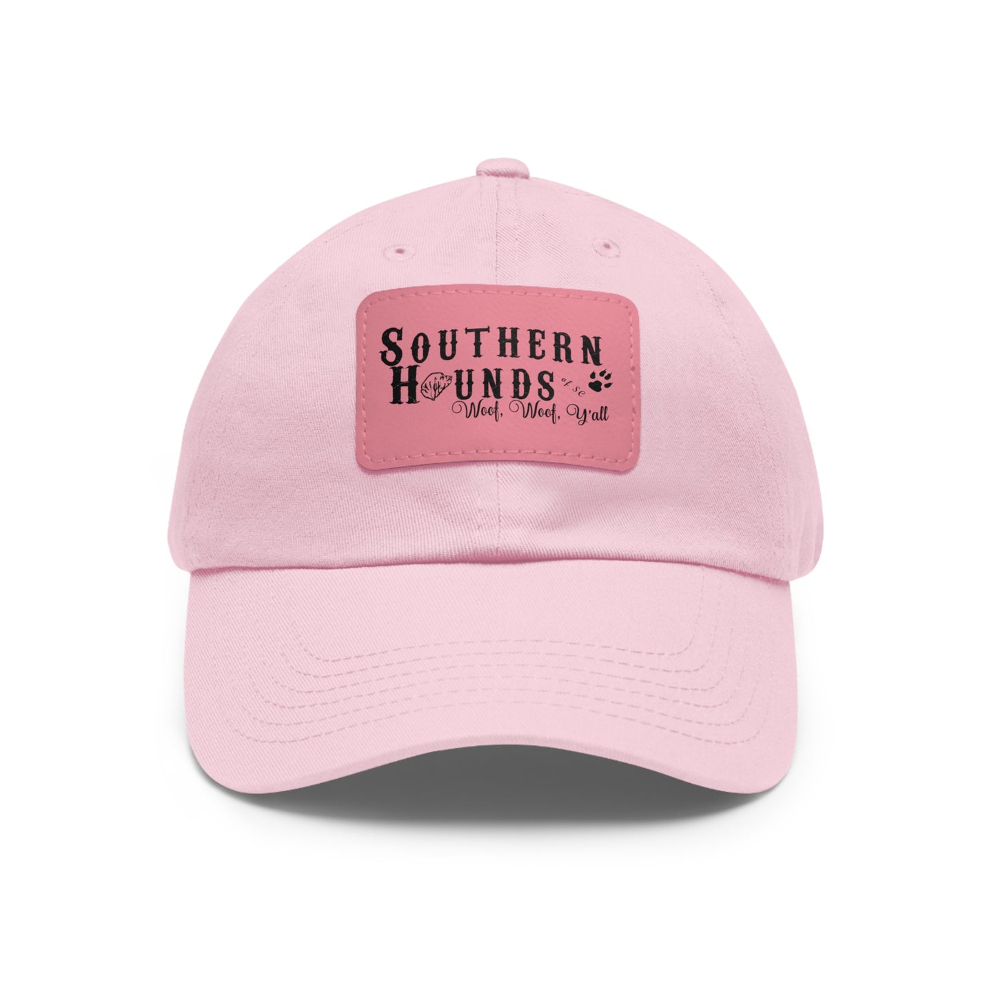 Dad Southern Hounds Hat with Leather Patch (Rectangle)