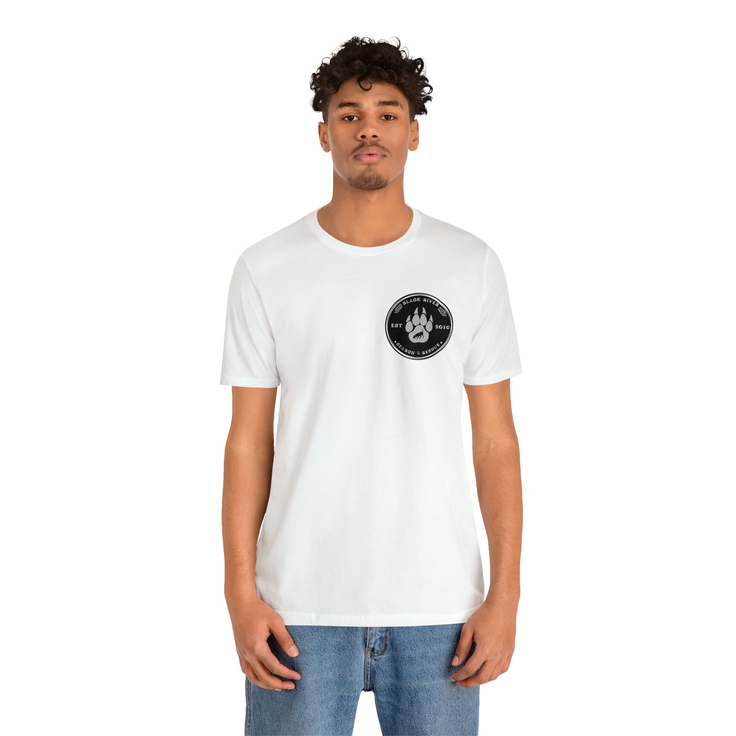 Black River Search & Rescue Logo Black Unisex Jersey Short Sleeve Tee