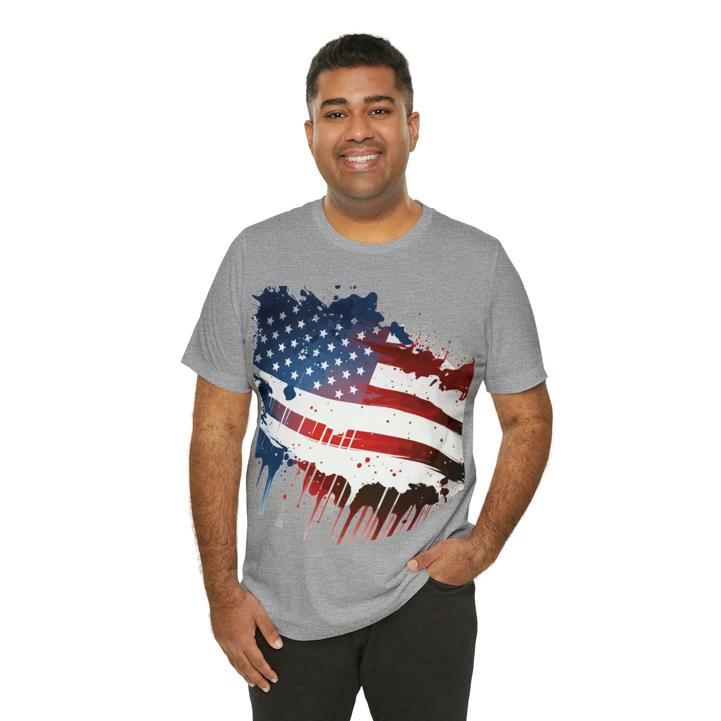 American Flag Unisex Jersey Short Sleeve Tee Patriotic July 4th