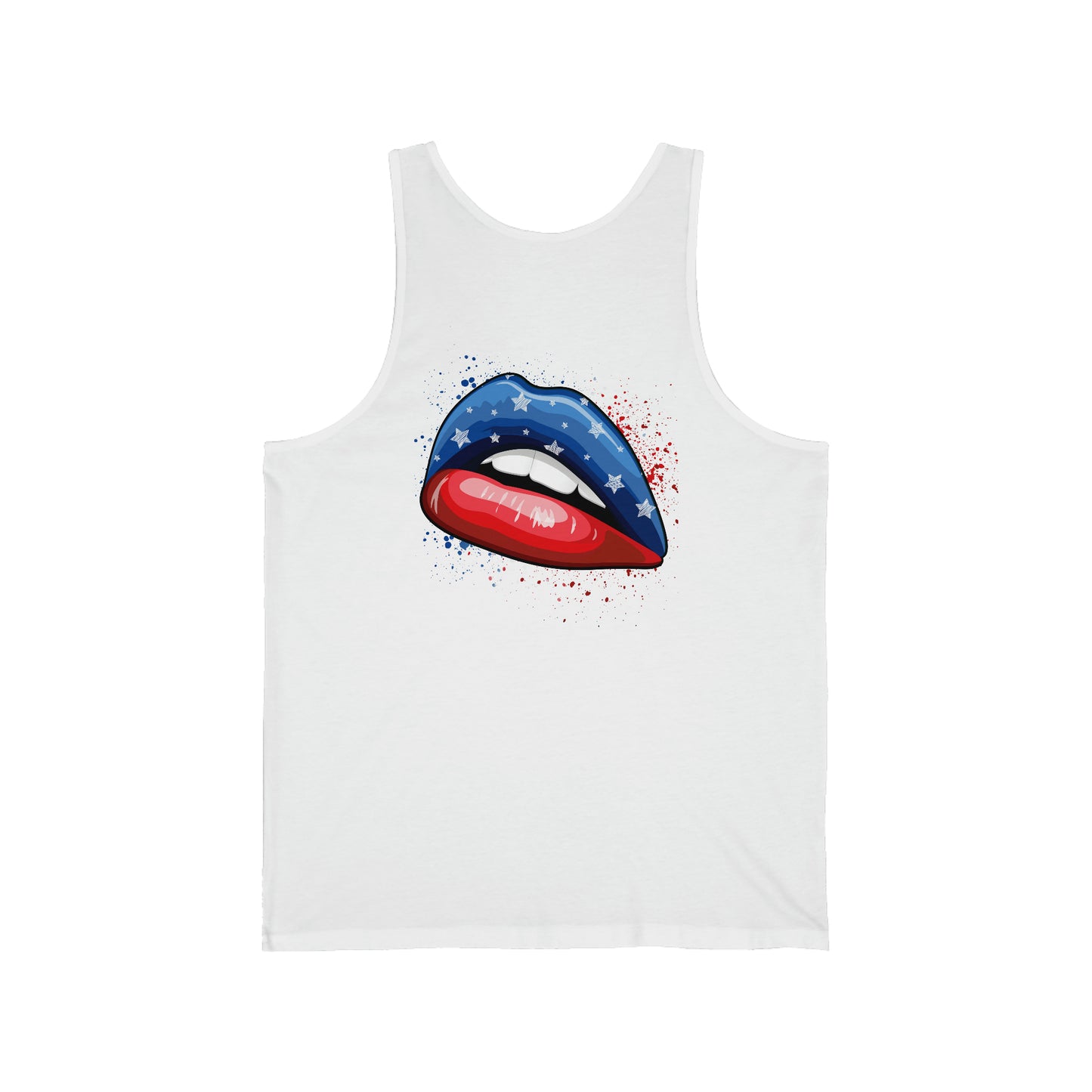 4th of July Flag Lips Unisex Jersey Tank Patriotic Retro