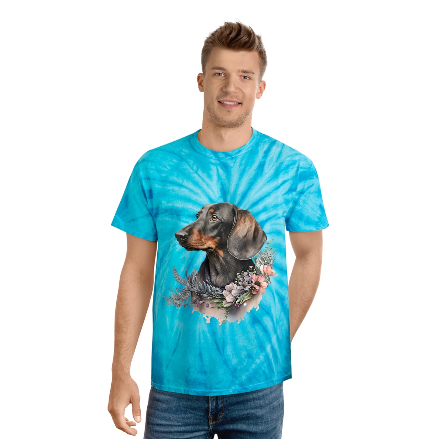 Dachshund pawprint Love Tie-Dye Tee, Cyclone