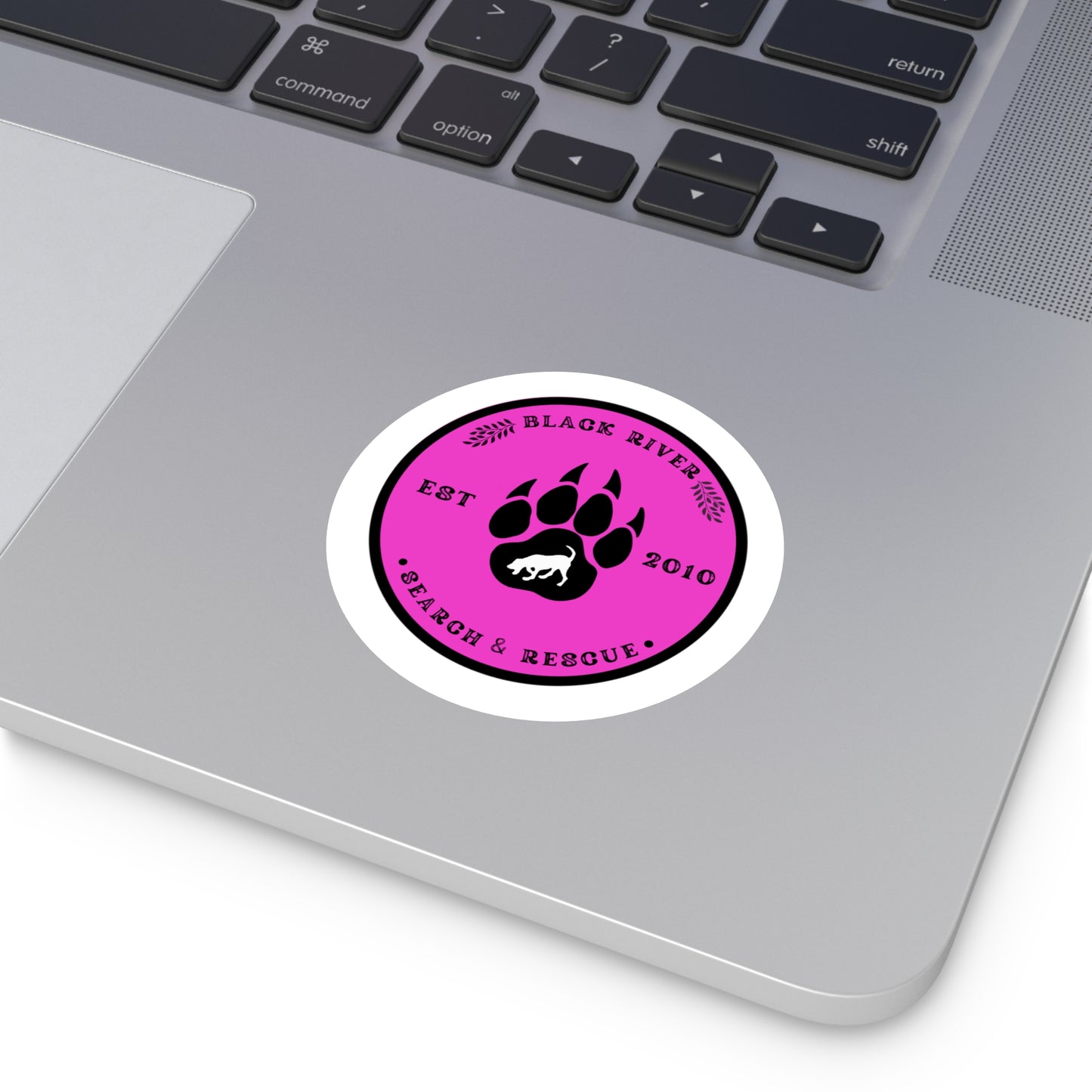 BRSAR Logo Round Stickers, Indoor\Outdoor, Multiple sizes, Dark Pink