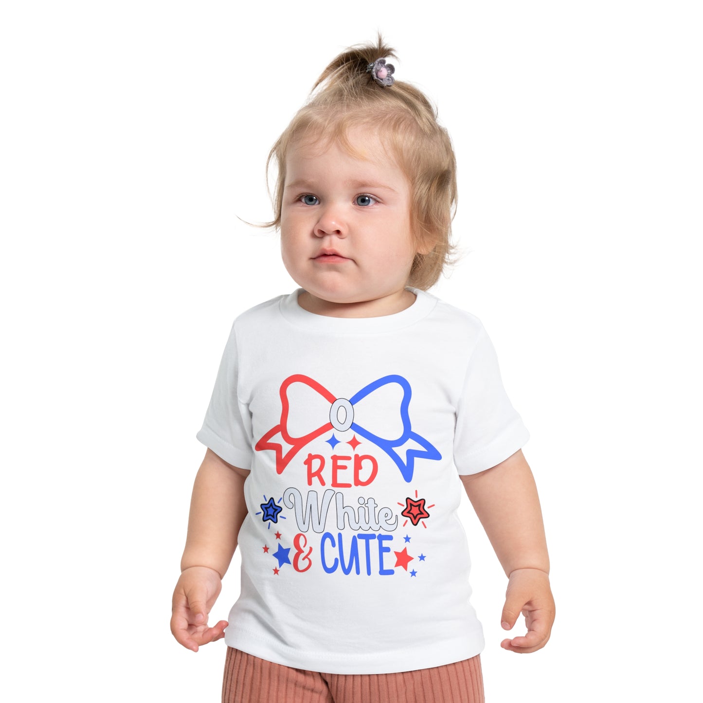 Red White and Cute 4th of July Baby Short Sleeve T-Shirt Patriotic