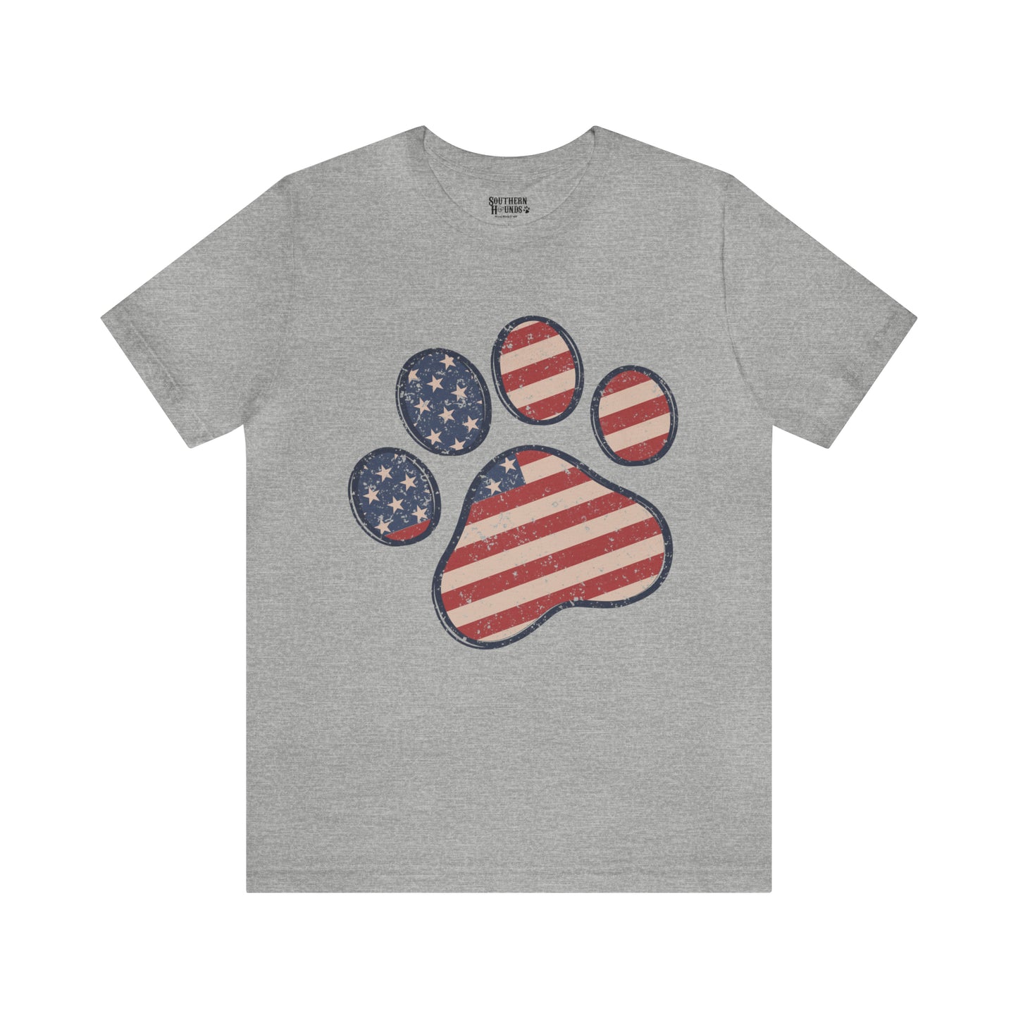 4th of July Pawprint Unisex Jersey Short Sleeve Tee Patriotic American Flag