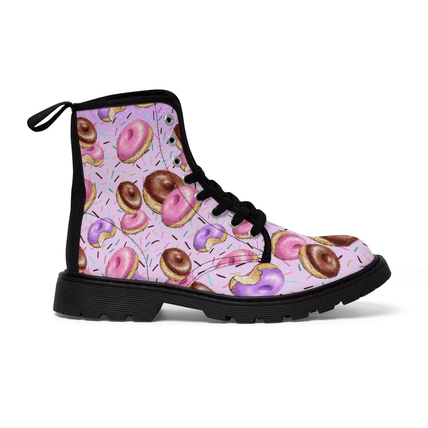 Donut Pink Women's Canvas Boots