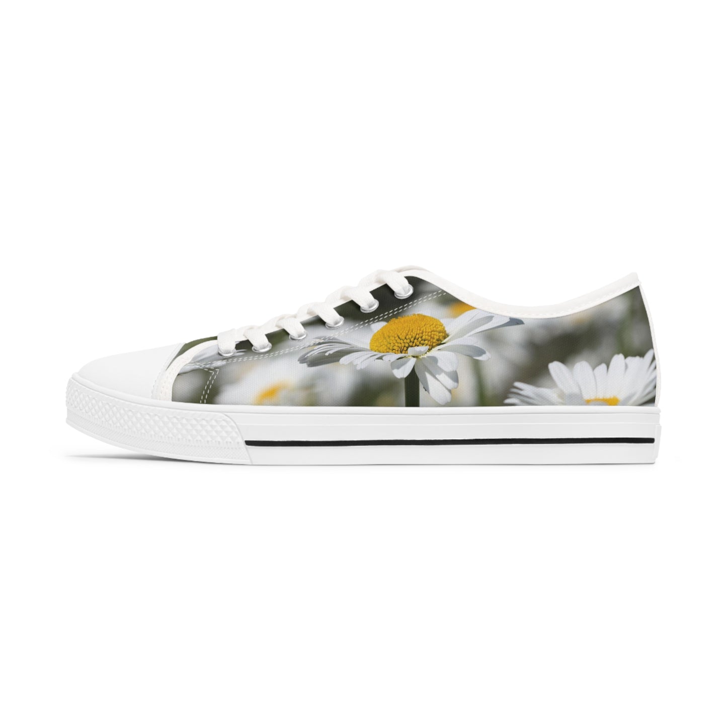 Women's Low Top Sneakers, Daisies