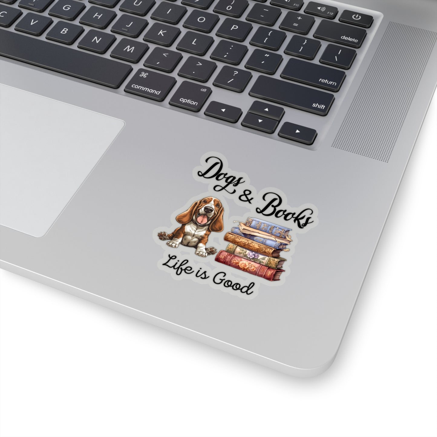 Bassett Hound dogs and Books Kiss-Cut Stickers