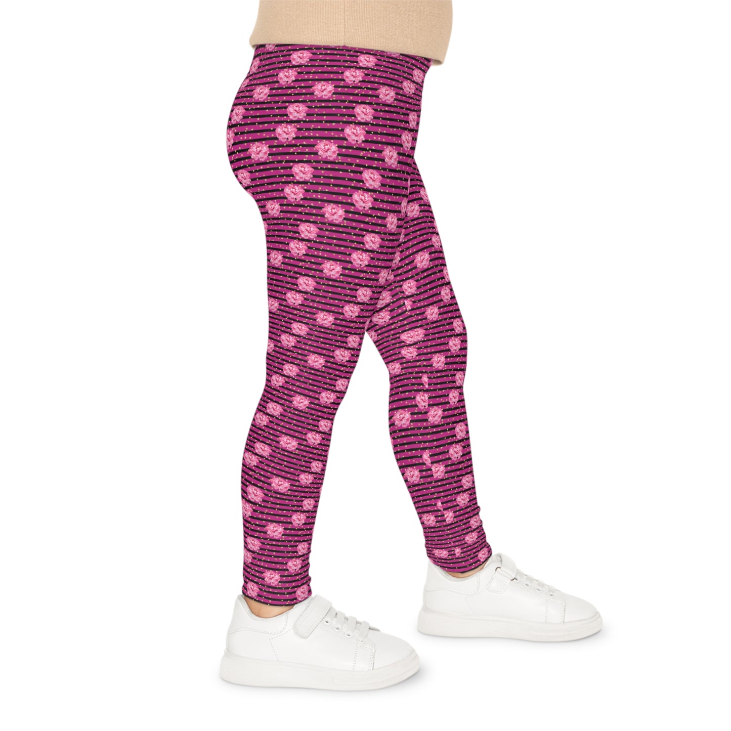 Girls colorful pink and rose gold dot leggings