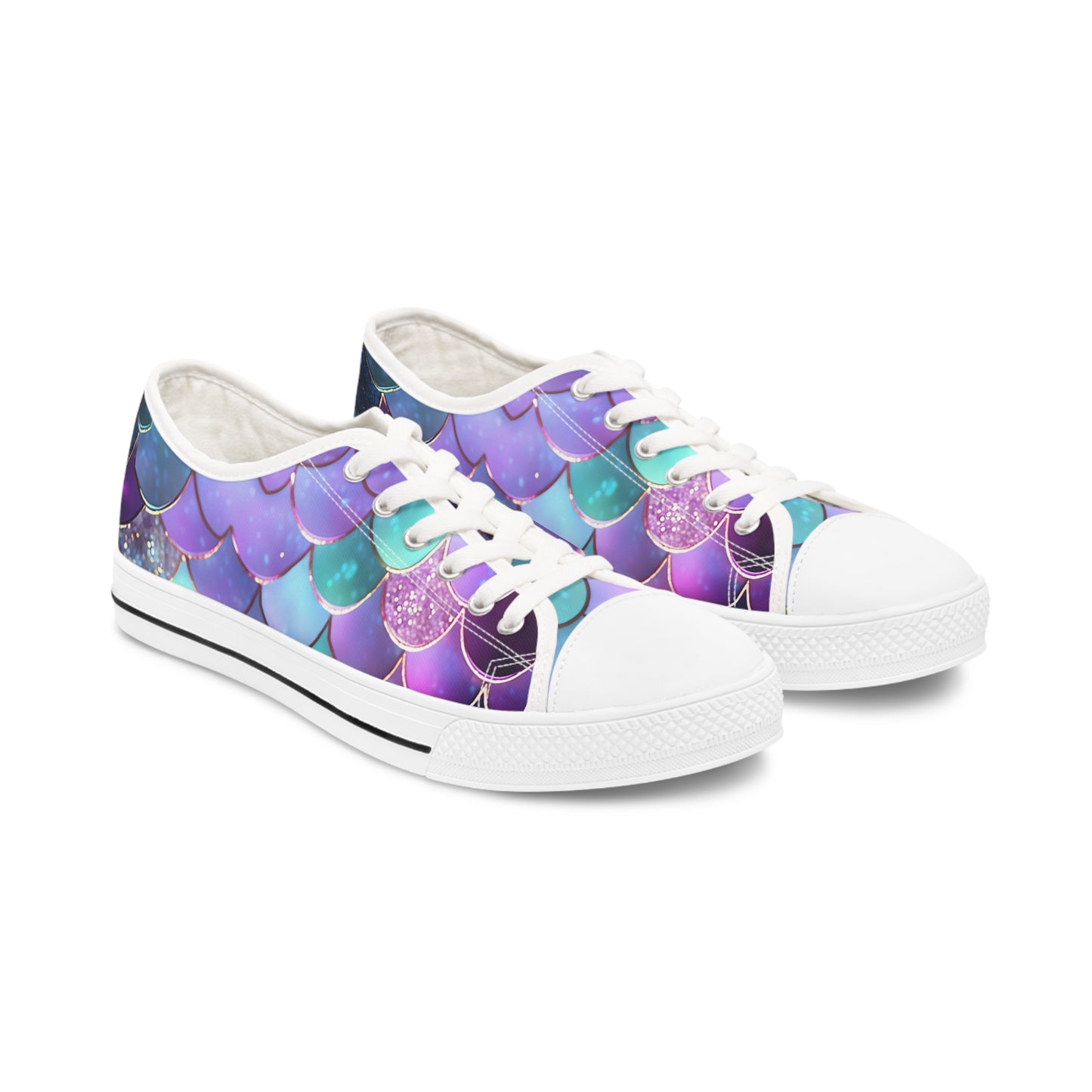 Women's Low Top Sneakers, Mermaid, purple