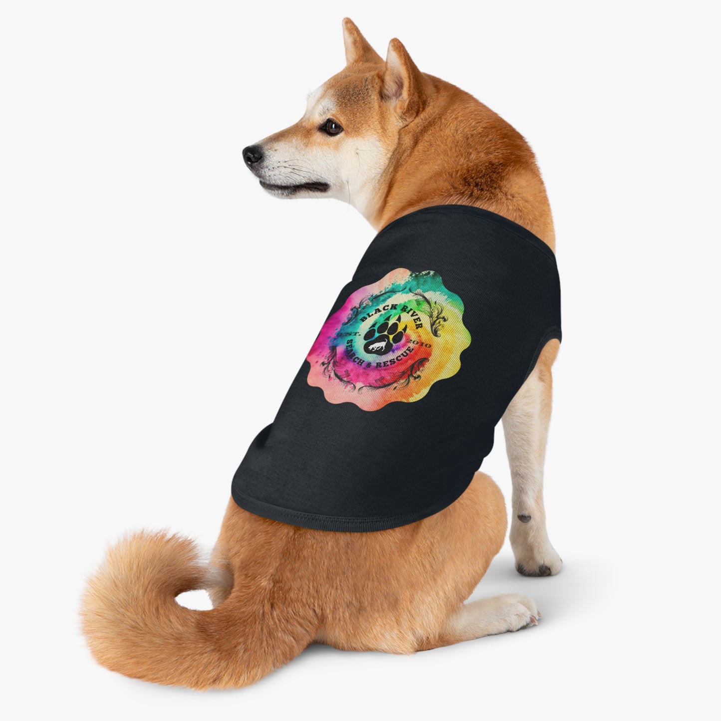 Tie Dye Black River Search & Rescue Pet Tank Top