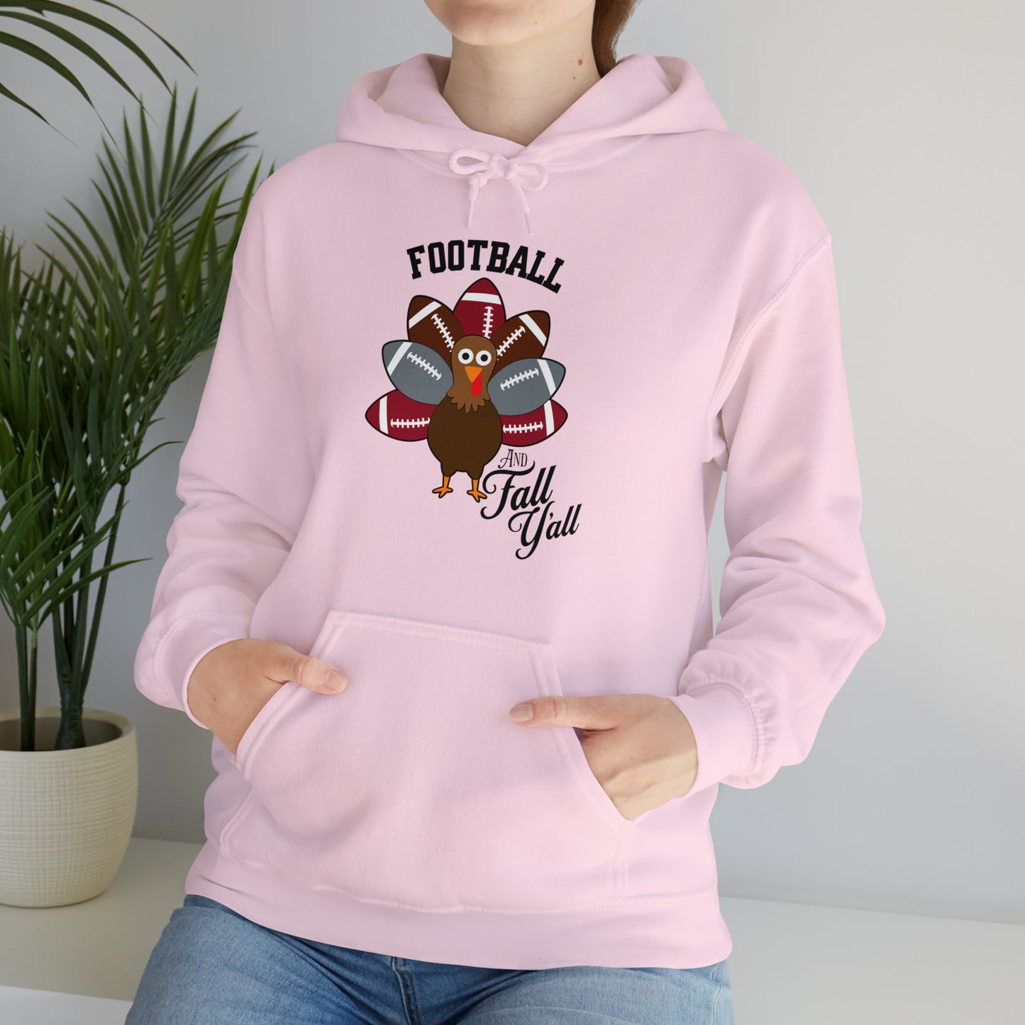 Custom Crimson and Gray Football and Fall Hooded Sweatshirt