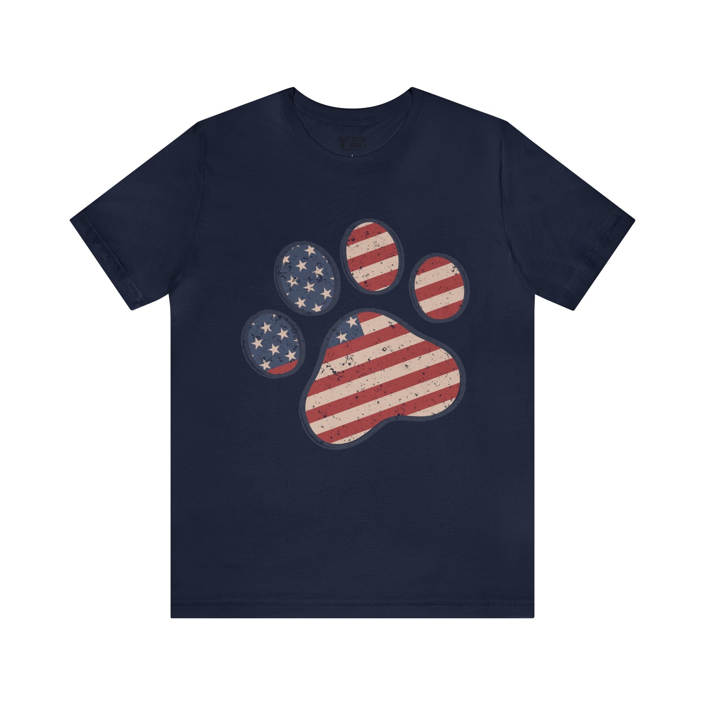 4th of July Pawprint Unisex Jersey Short Sleeve Tee Patriotic American Flag