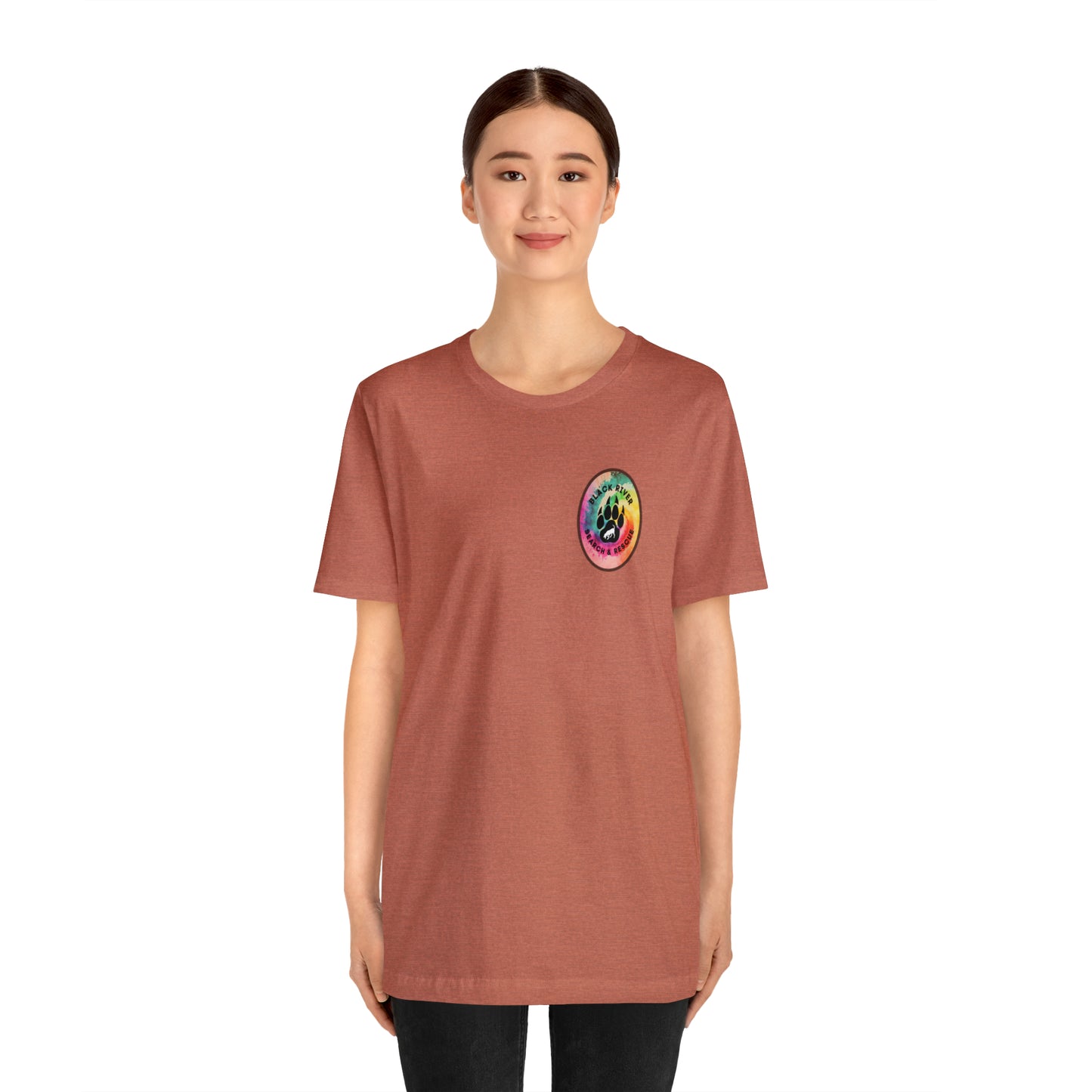 Tie Dye Black River Search & Rescue Logo Unisex Jersey Short Sleeve Tee