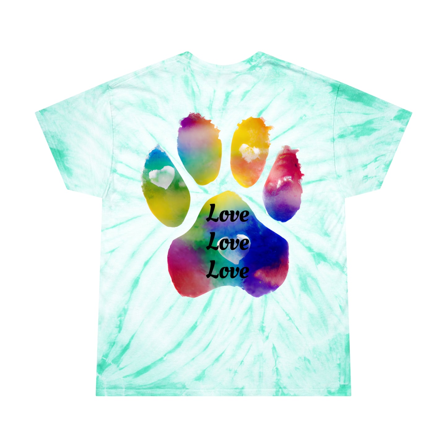 German Shepard pawprint Love Tie-Dye Tee, Cyclone