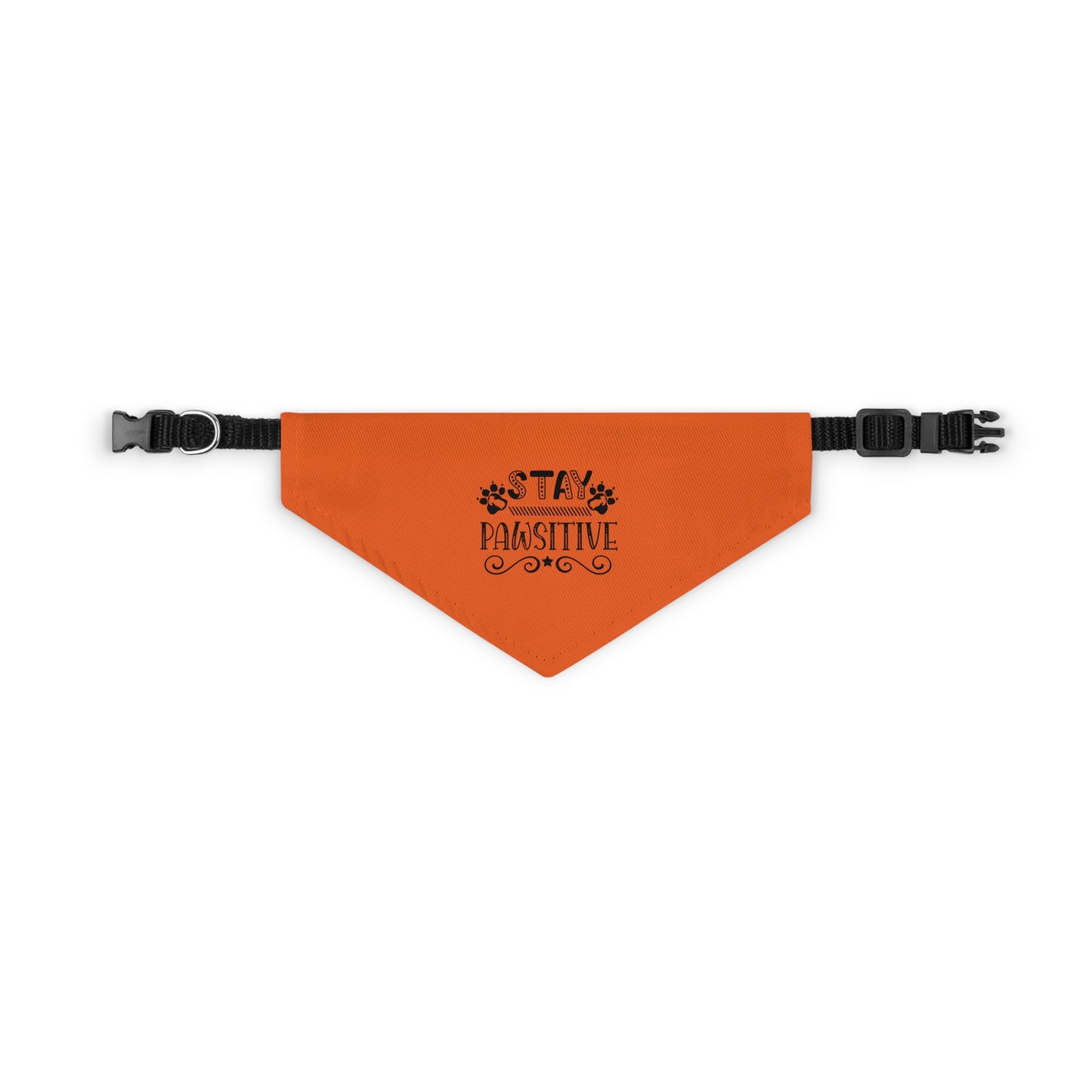 Pet Bandana Collar, Stay Pawsitive, Orange