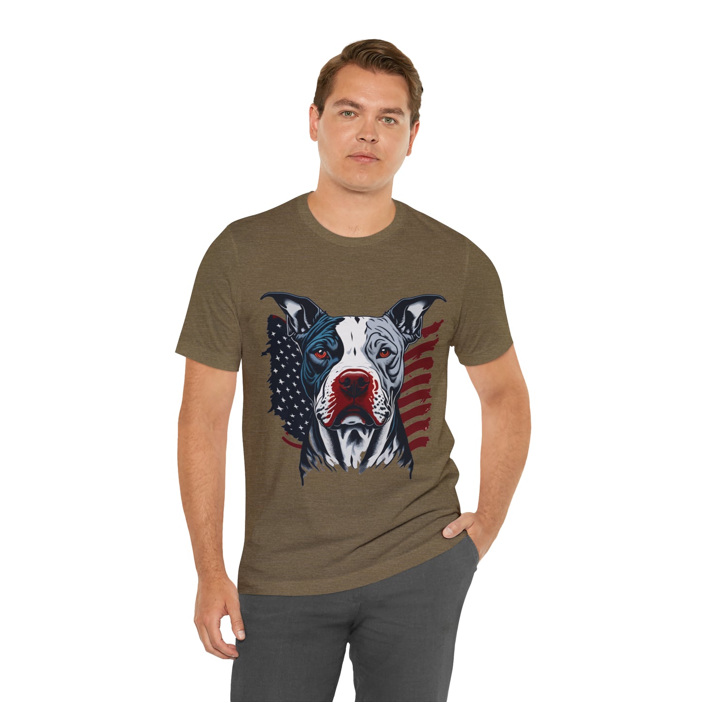 Pit bull 4th of July Unisex Jersey Short Sleeve Tee Patriotic