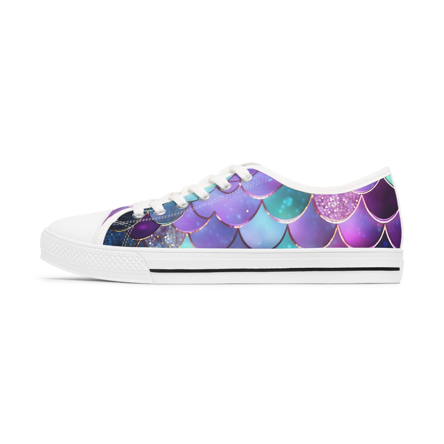 Women's Low Top Sneakers, Mermaid, purple