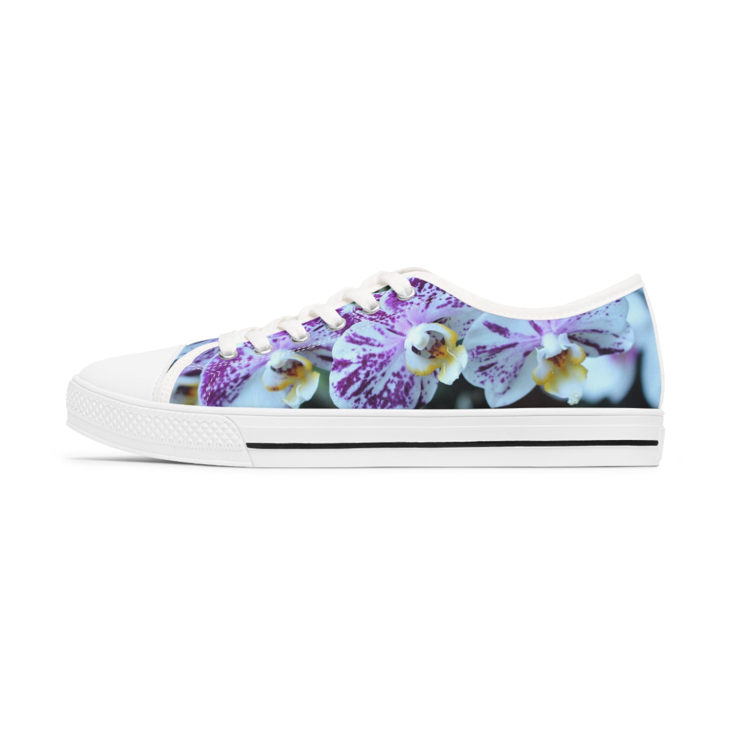 Women's Low Top Sneakers, Orchids, Purple, Flower