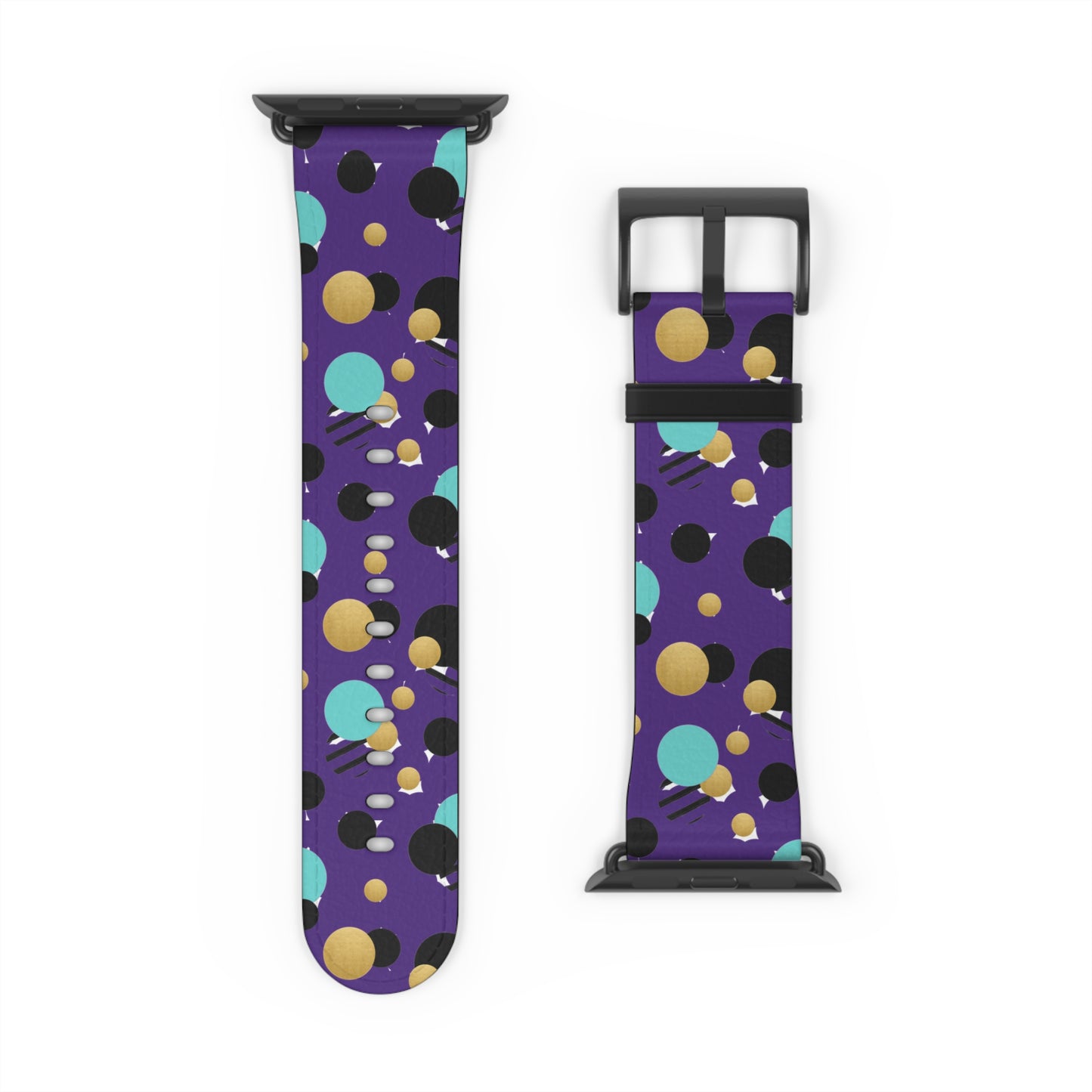 Turquoise Black Gold Polka Dot Purple Apple Watch Band