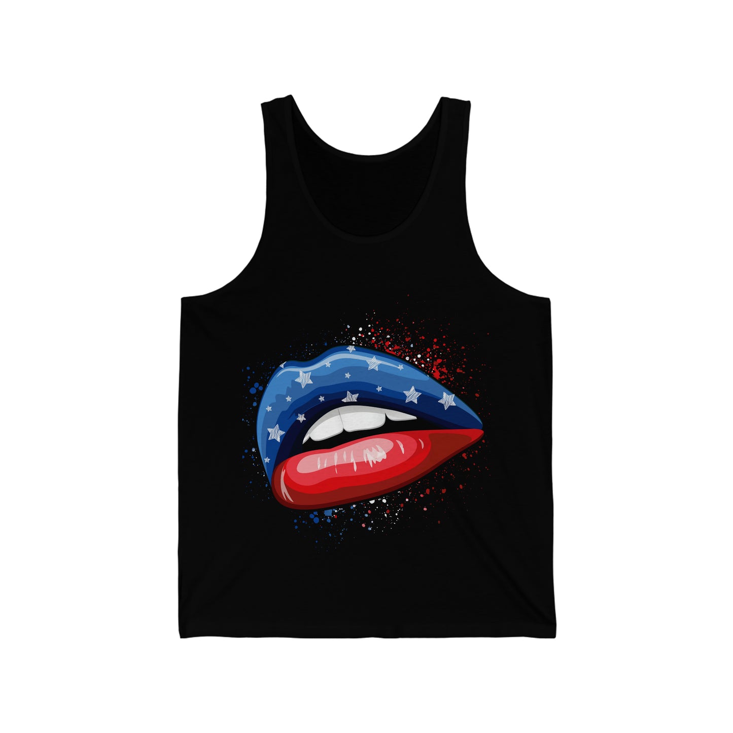 4th of July Lips Unisex Jersey Tank Patriotic