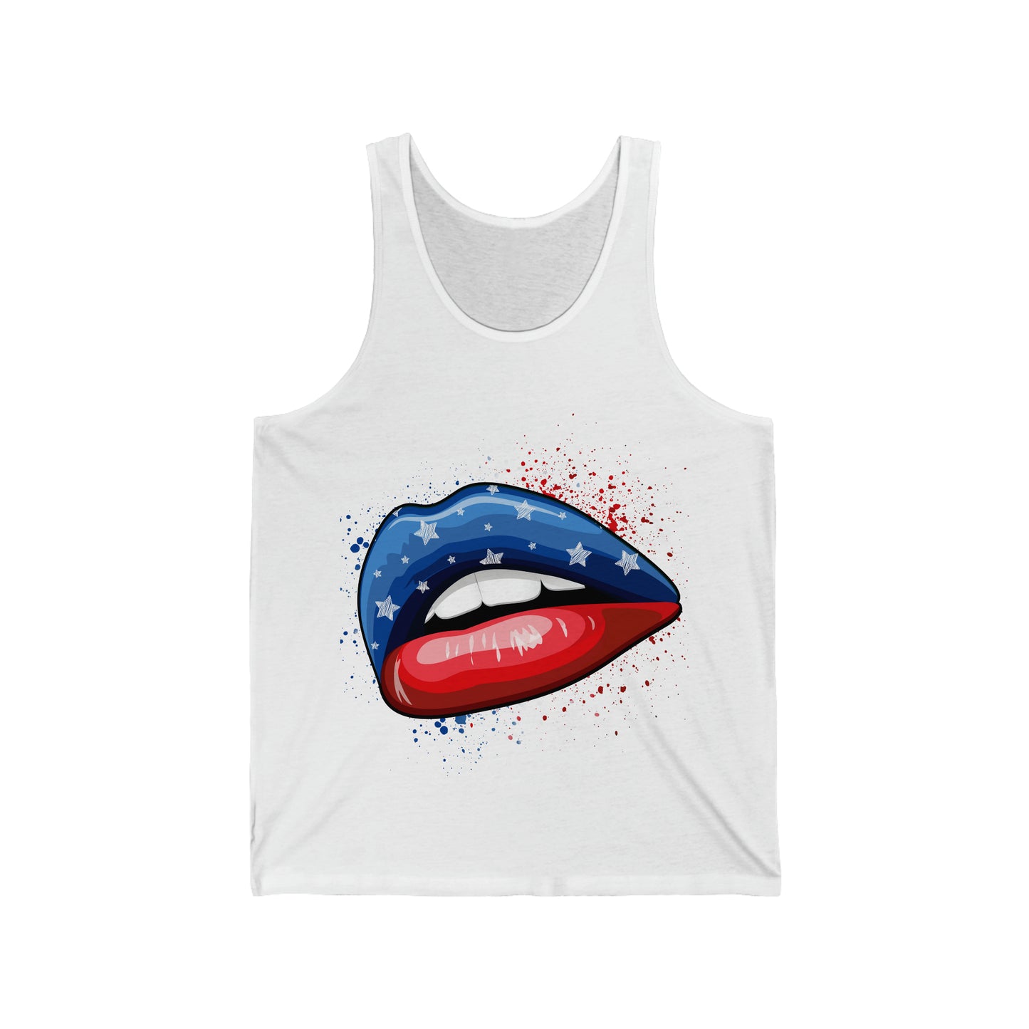 4th of July Lips Unisex Jersey Tank Patriotic