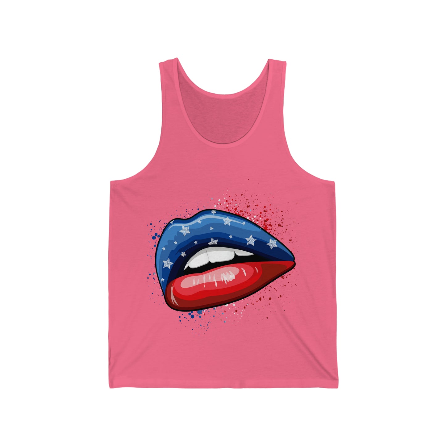 4th of July Lips Unisex Jersey Tank Patriotic