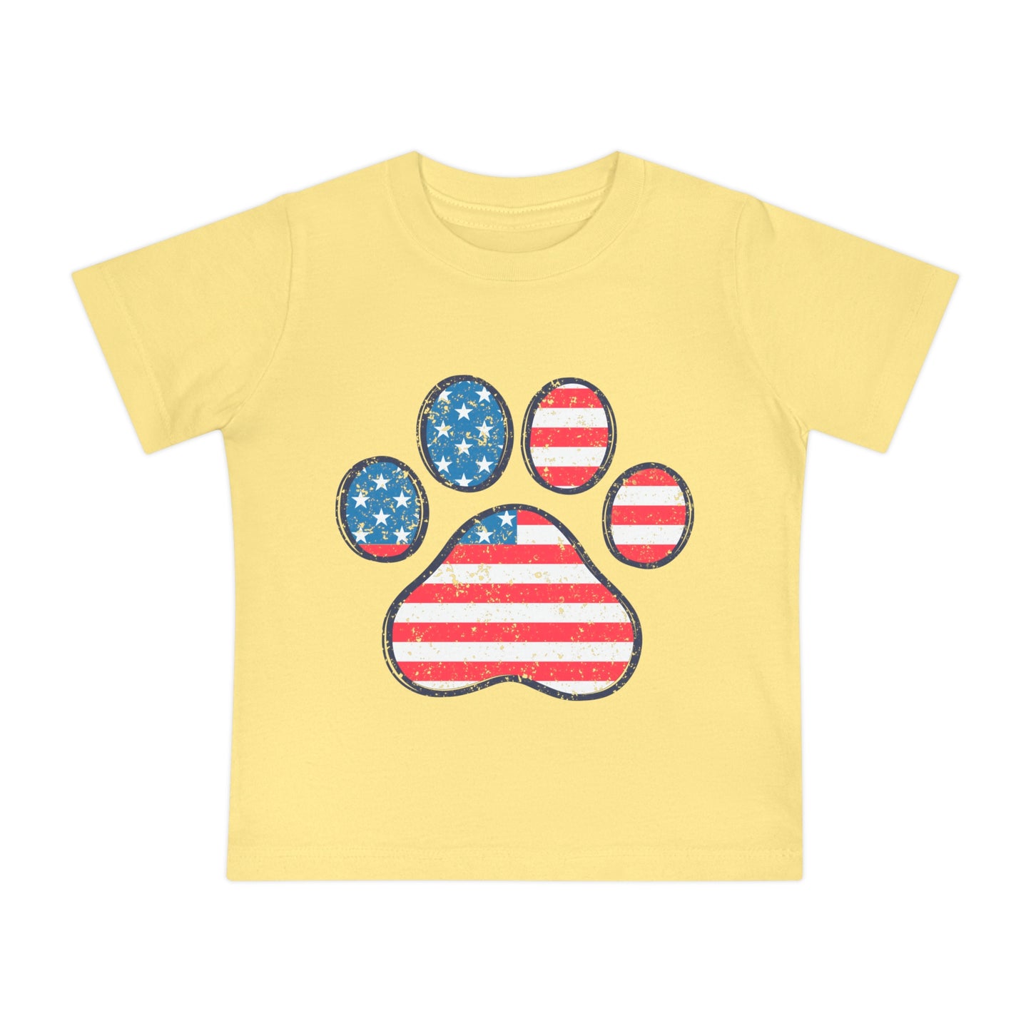 Paw Print Flag Baby Short Sleeve T-Shirt Patriotic