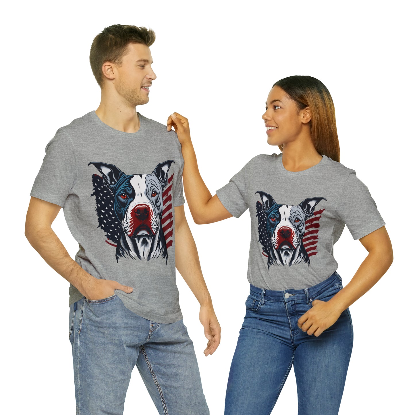 Pit bull 4th of July Unisex Jersey Short Sleeve Tee Patriotic