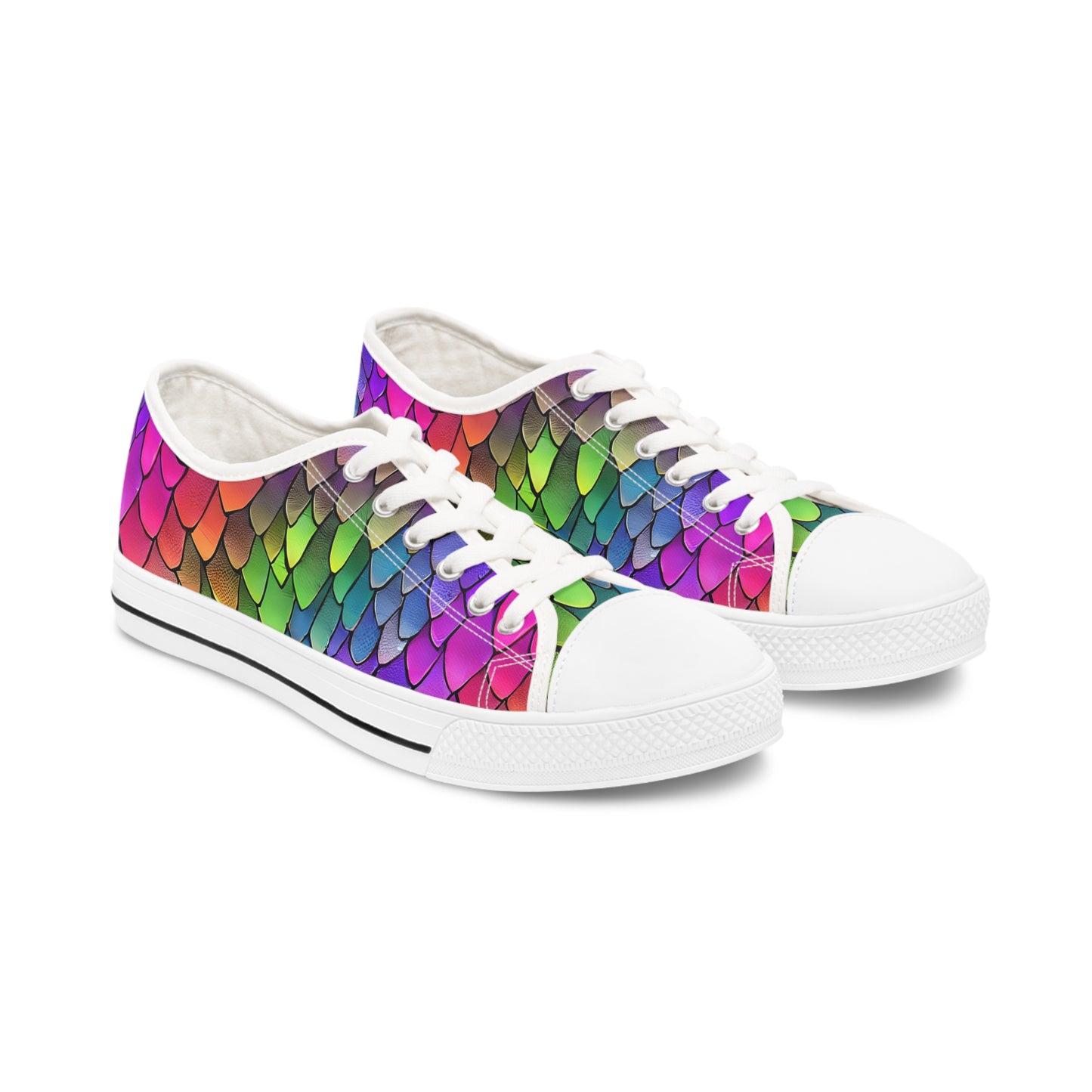 Multicolor Dragon Scales Women's Low Top Sneakers