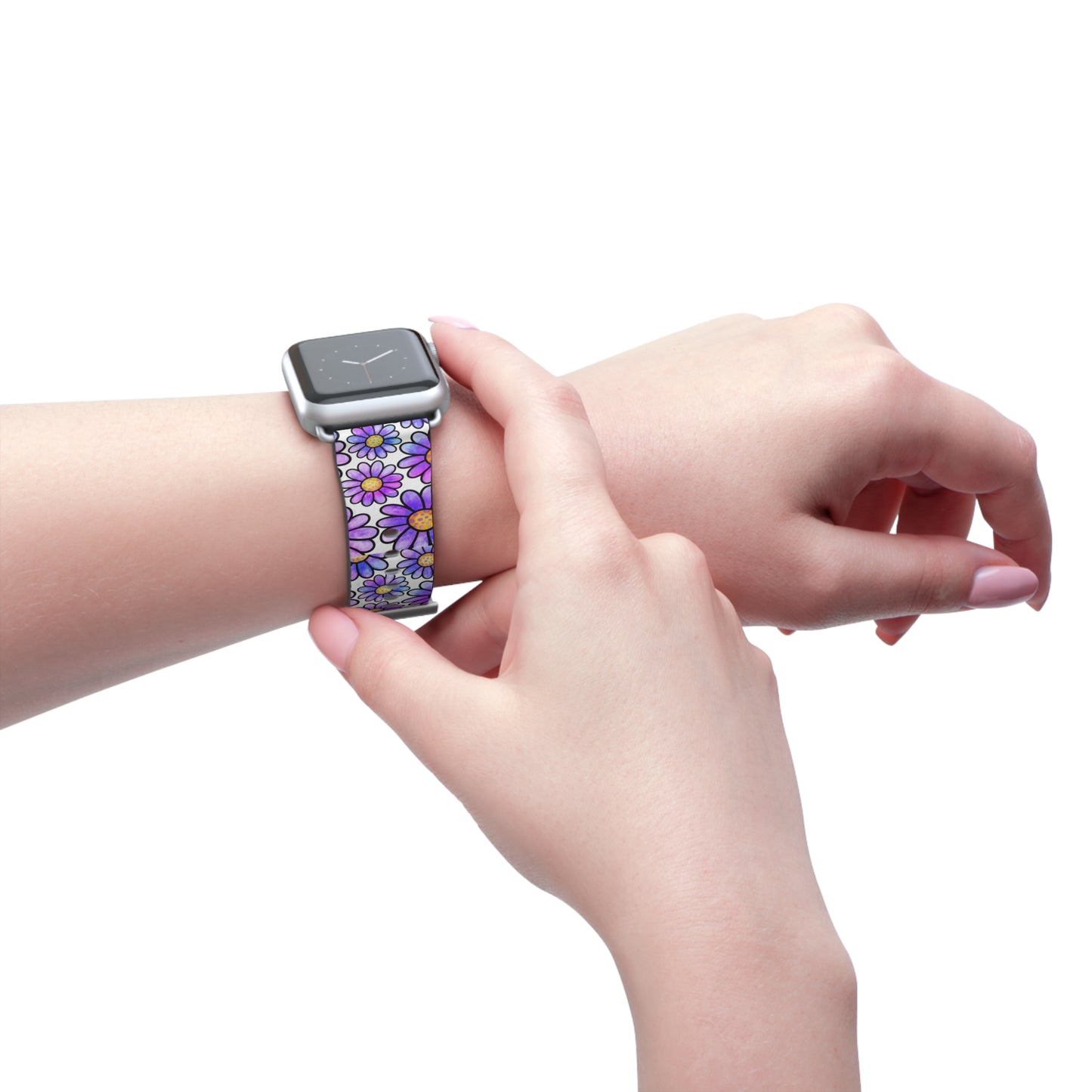 Retro Purple Flower Apple Watch Band